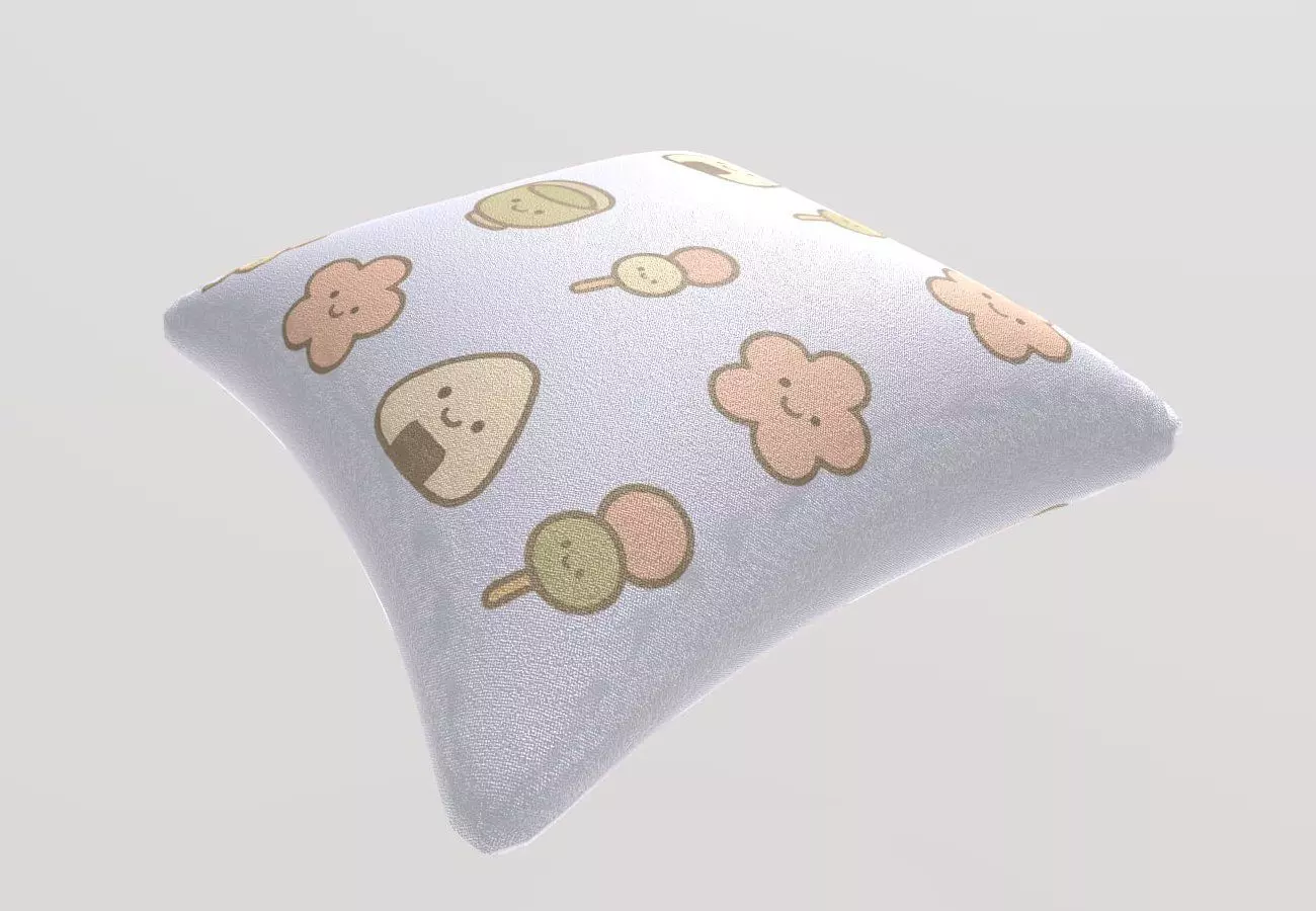 Stylized Low-Poly Cute Pillow Low-poly 3D model_18