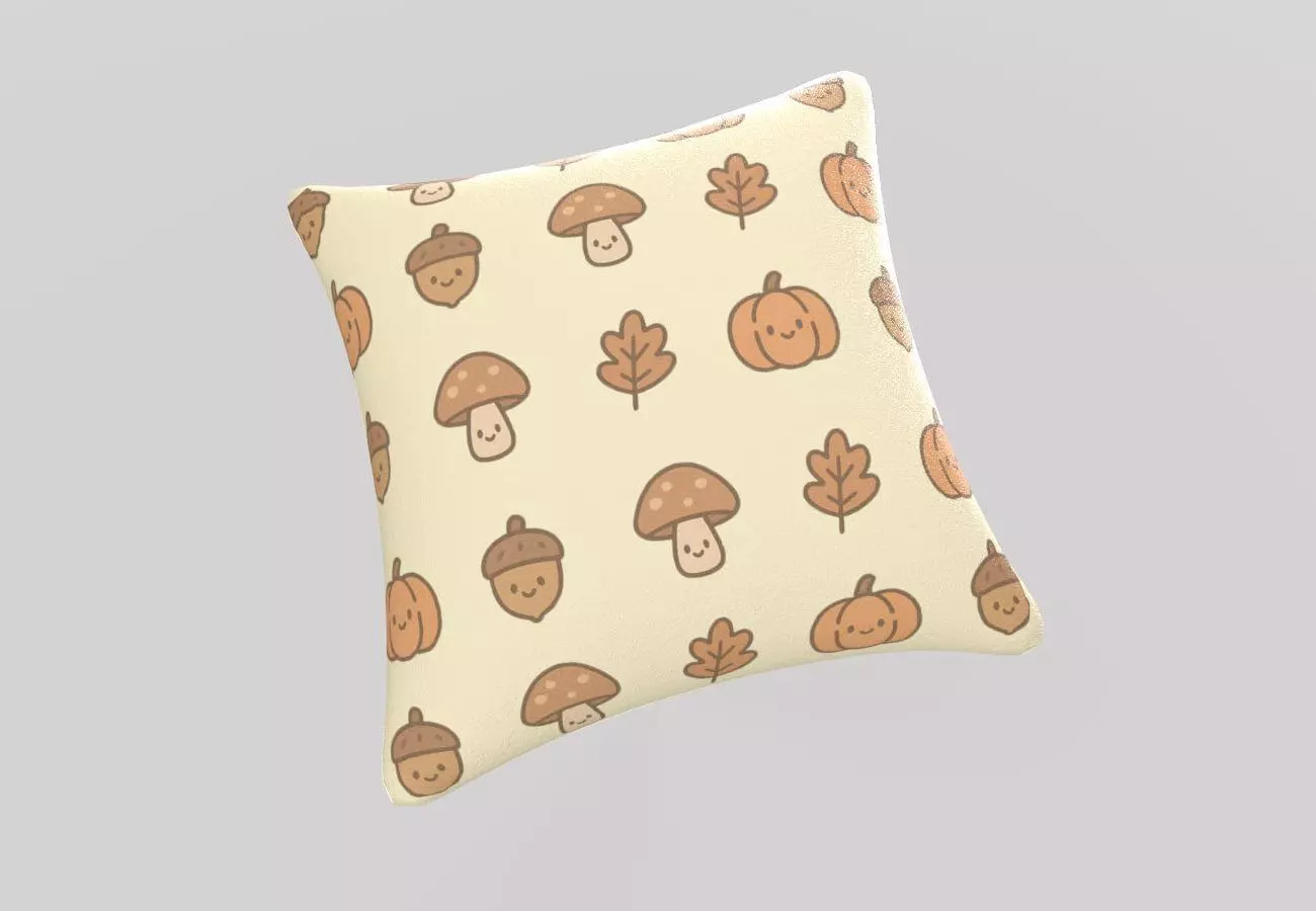 Stylized Low-Poly Cute Pillow Low-poly 3D model_7