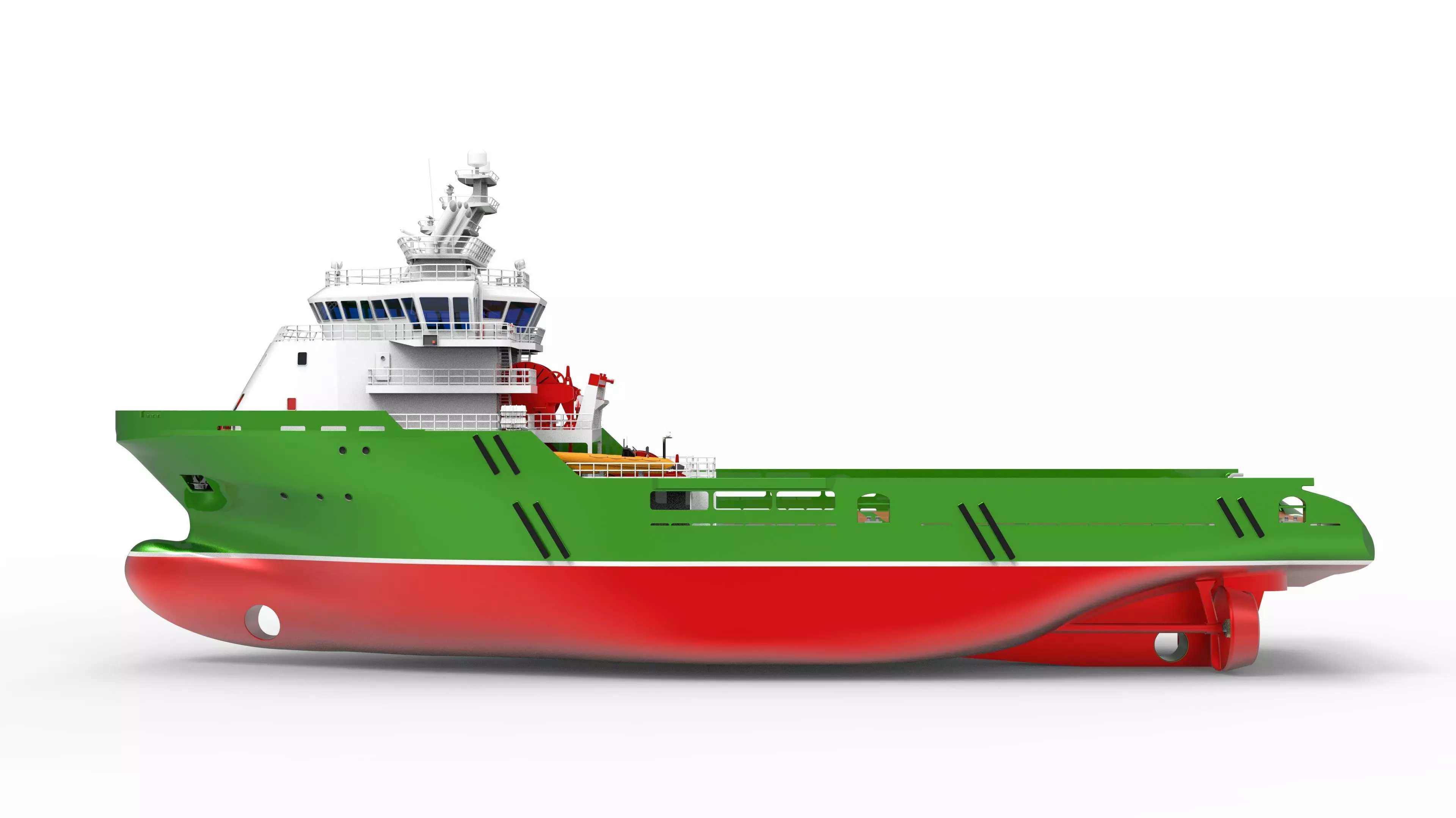 The Green Anchor Handling Tug Supply Low-poly 3D model_2