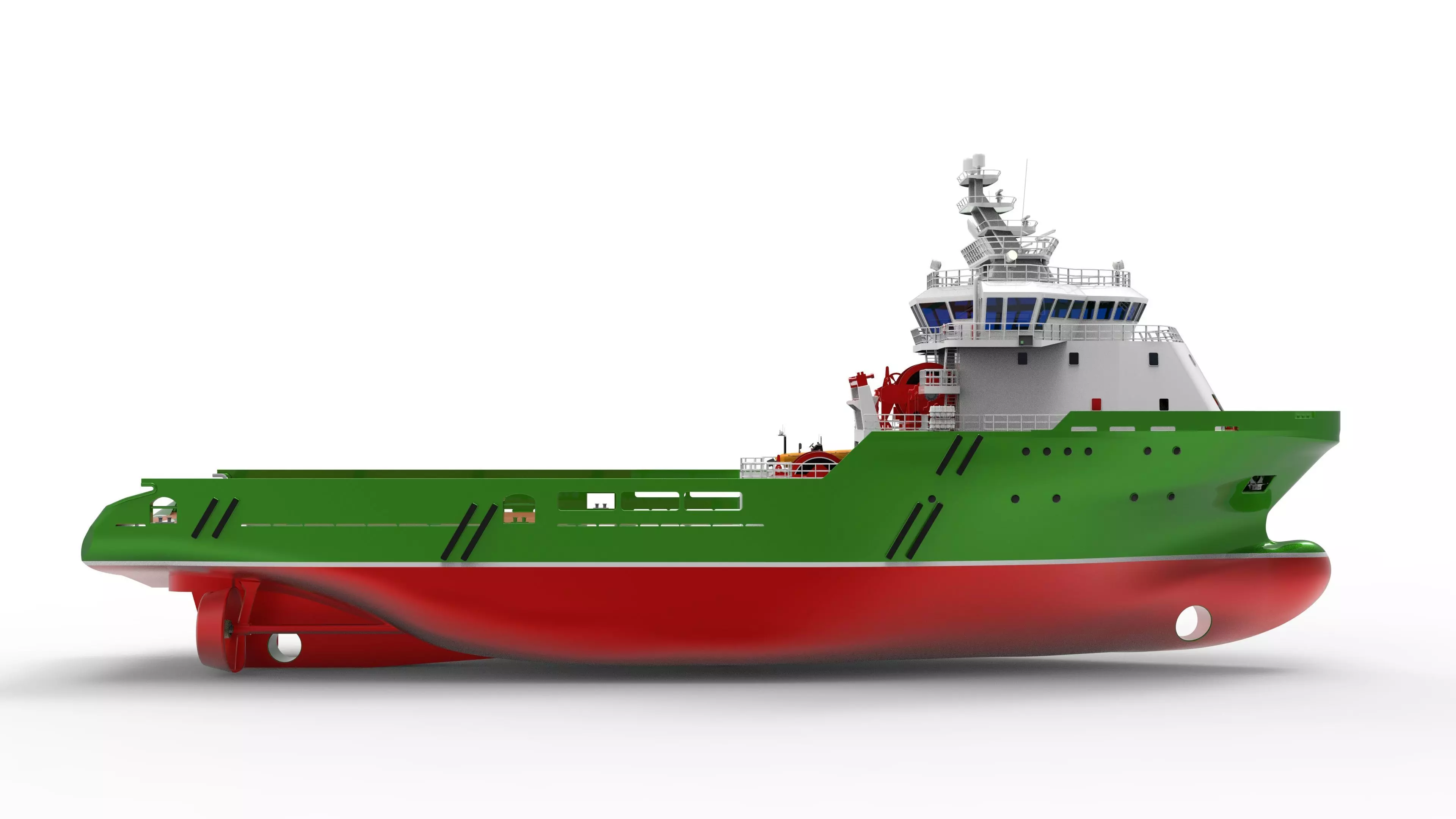 The Green Anchor Handling Tug Supply Low-poly 3D model_4