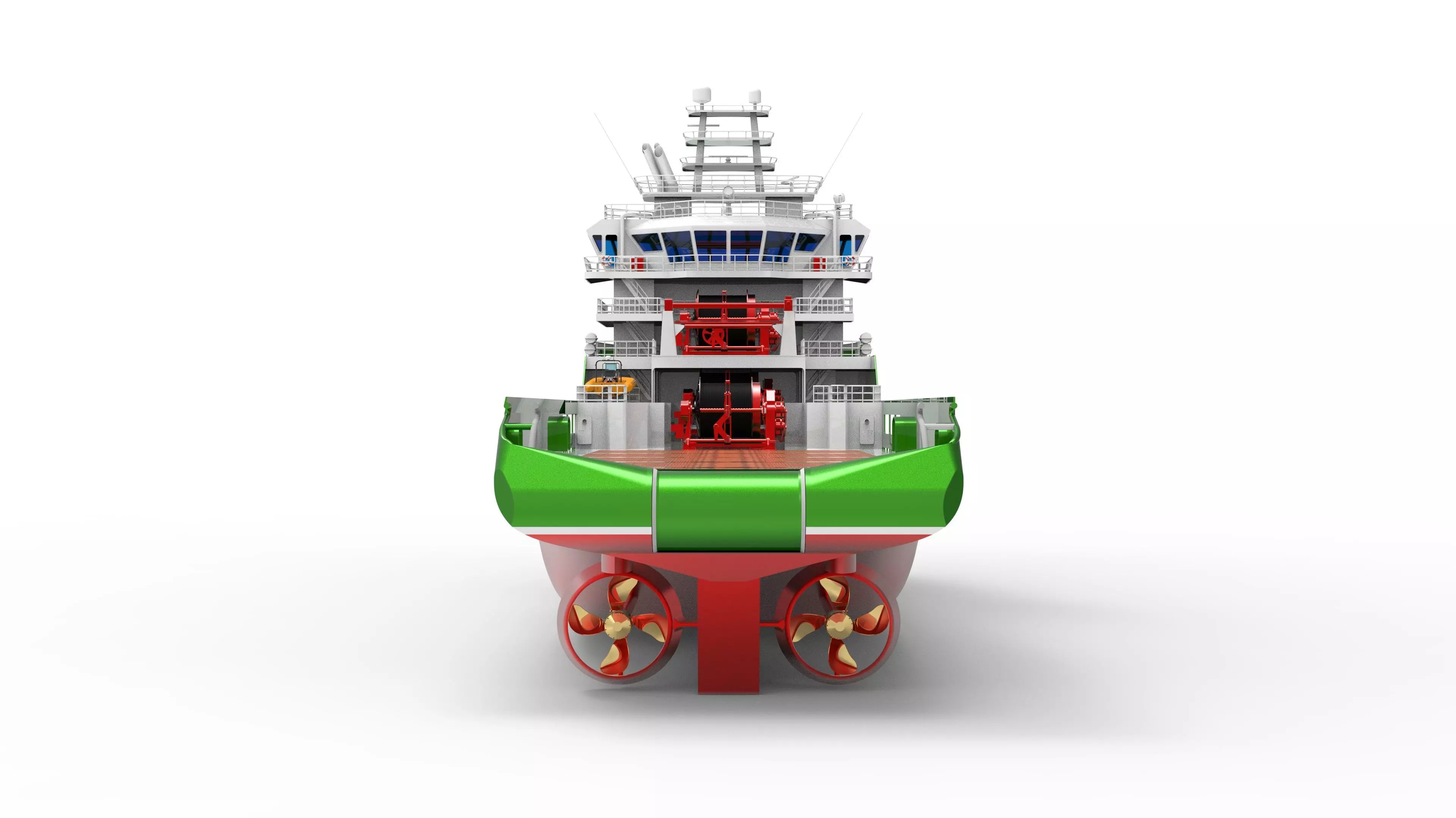 The Green Anchor Handling Tug Supply Low-poly 3D model_1