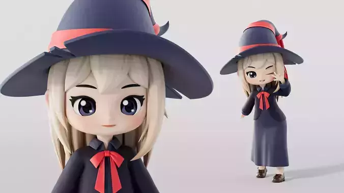 Rigged Cartoon Witch