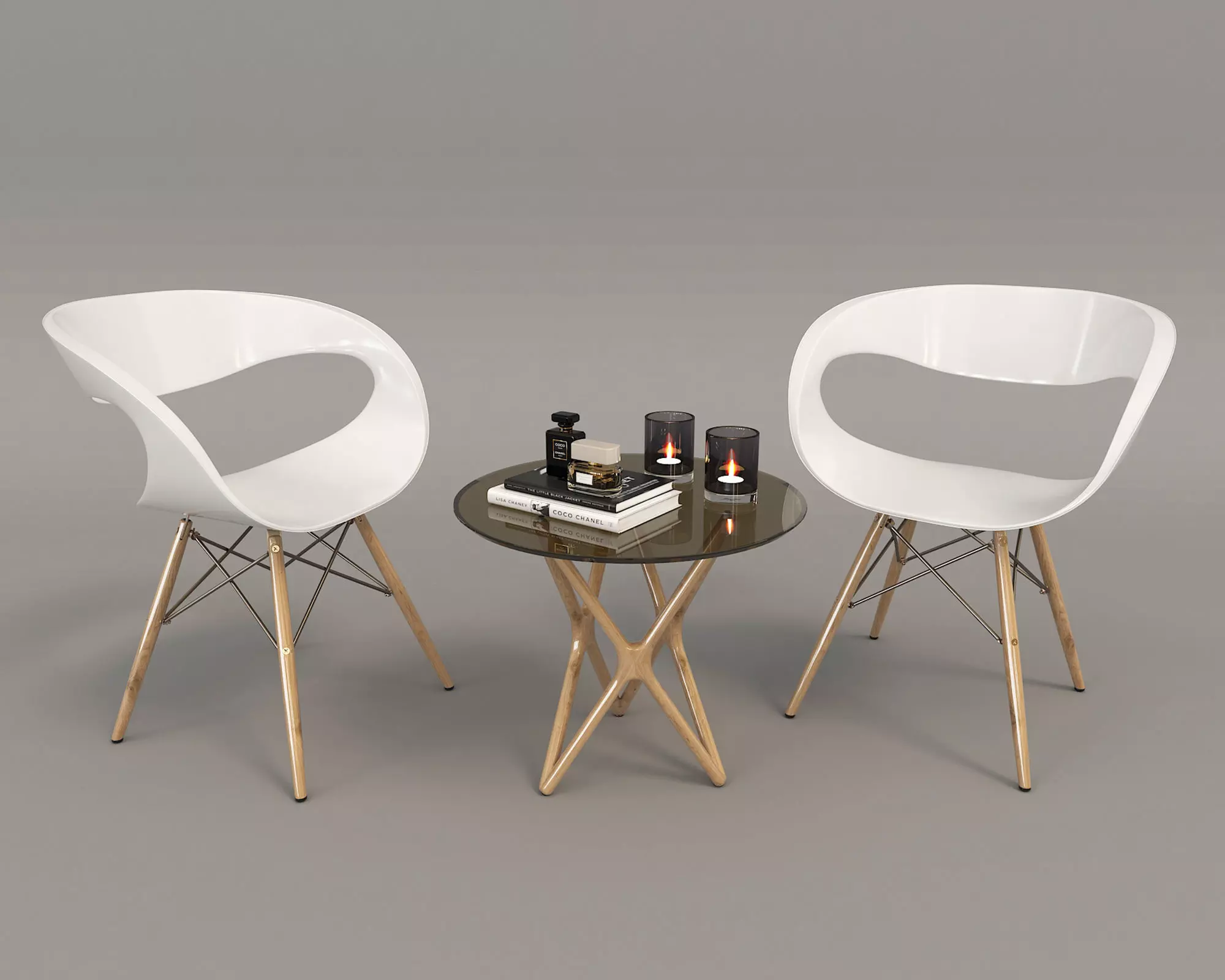 Modern Table and Chair Set 3 3D model_0