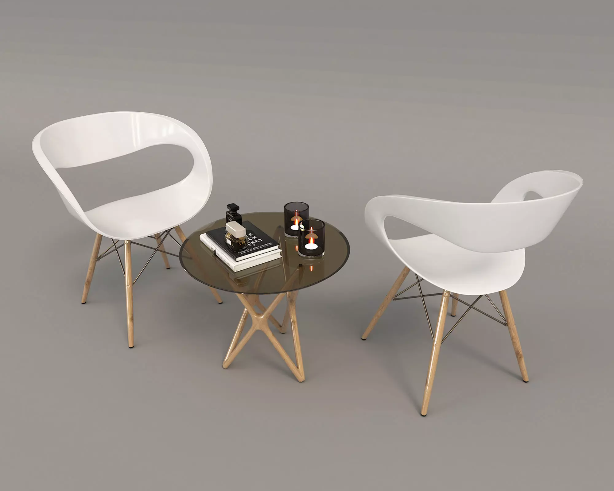 Modern Table and Chair Set 3 3D model_1