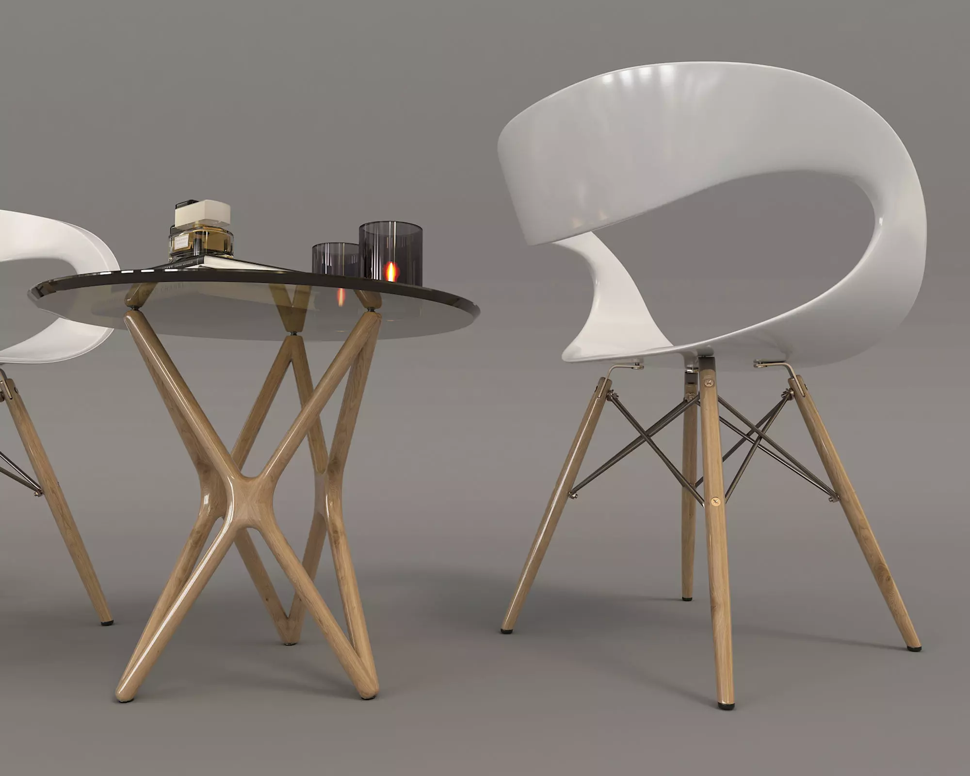 Modern Table and Chair Set 3 3D model_3