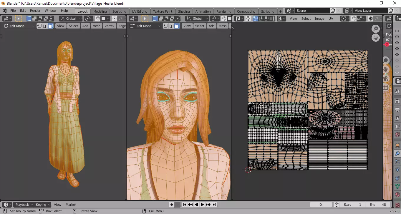  Village Healer - Stylized Low Poly Game Ready NPC  Low-poly 3D model_16