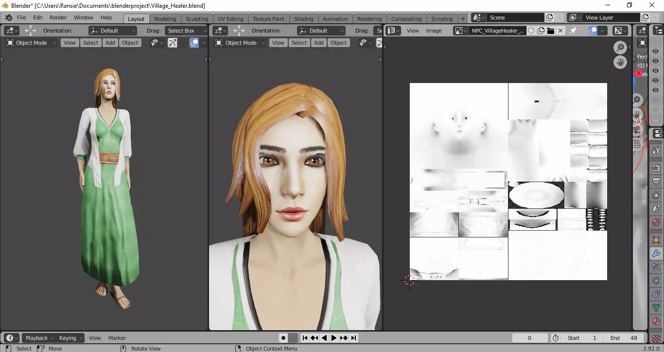  Village Healer - Stylized Low Poly Game Ready NPC  Low-poly 3D model_17