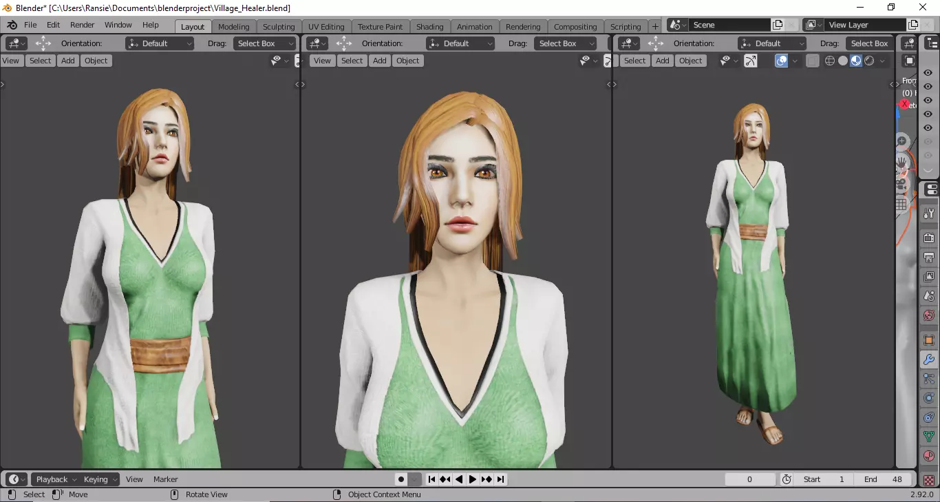  Village Healer - Stylized Low Poly Game Ready NPC  Low-poly 3D model_15