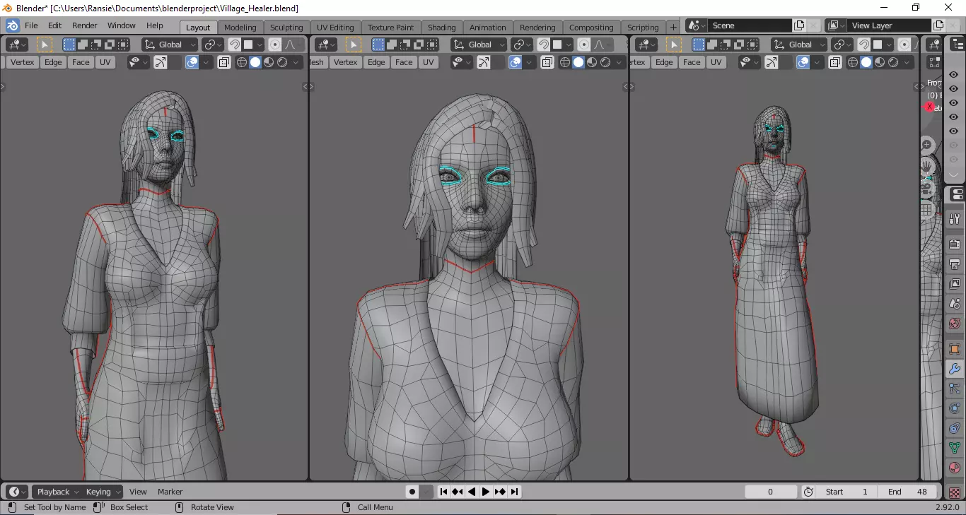  Village Healer - Stylized Low Poly Game Ready NPC  Low-poly 3D model_14