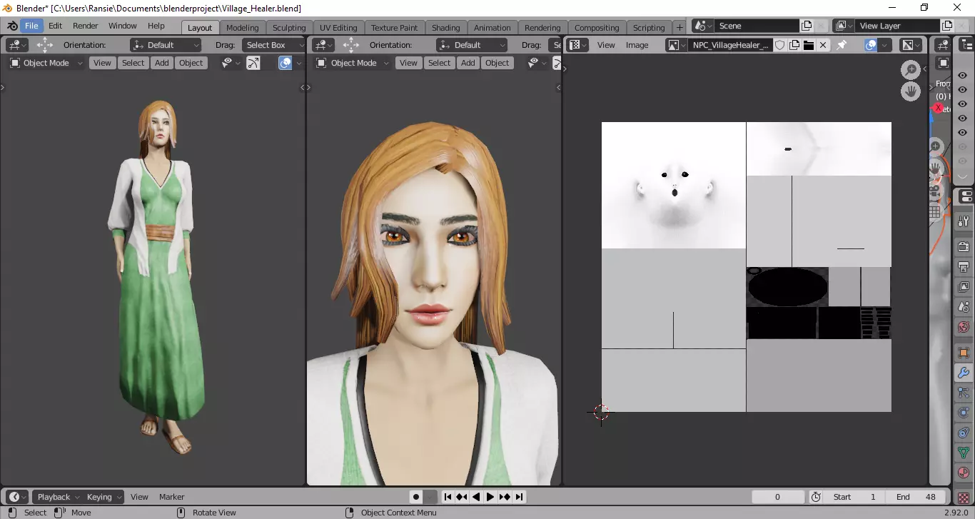  Village Healer - Stylized Low Poly Game Ready NPC  Low-poly 3D model_19