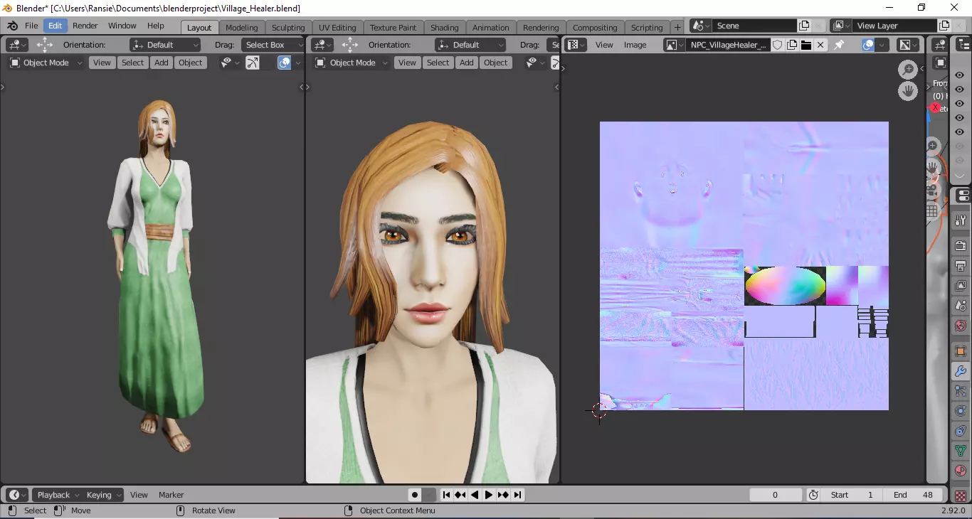  Village Healer - Stylized Low Poly Game Ready NPC  Low-poly 3D model_18