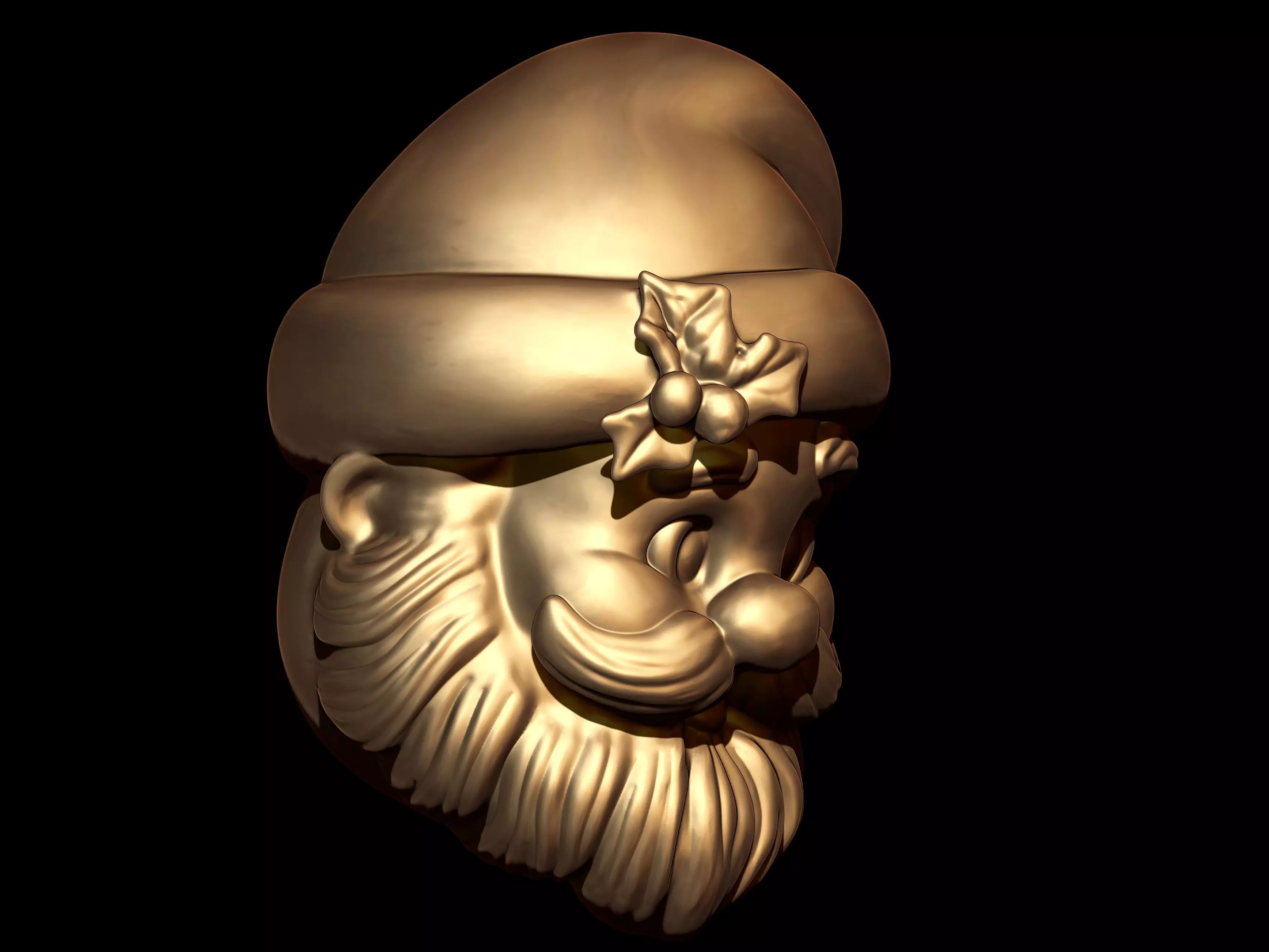 Santa Claus Face 3D print model_3