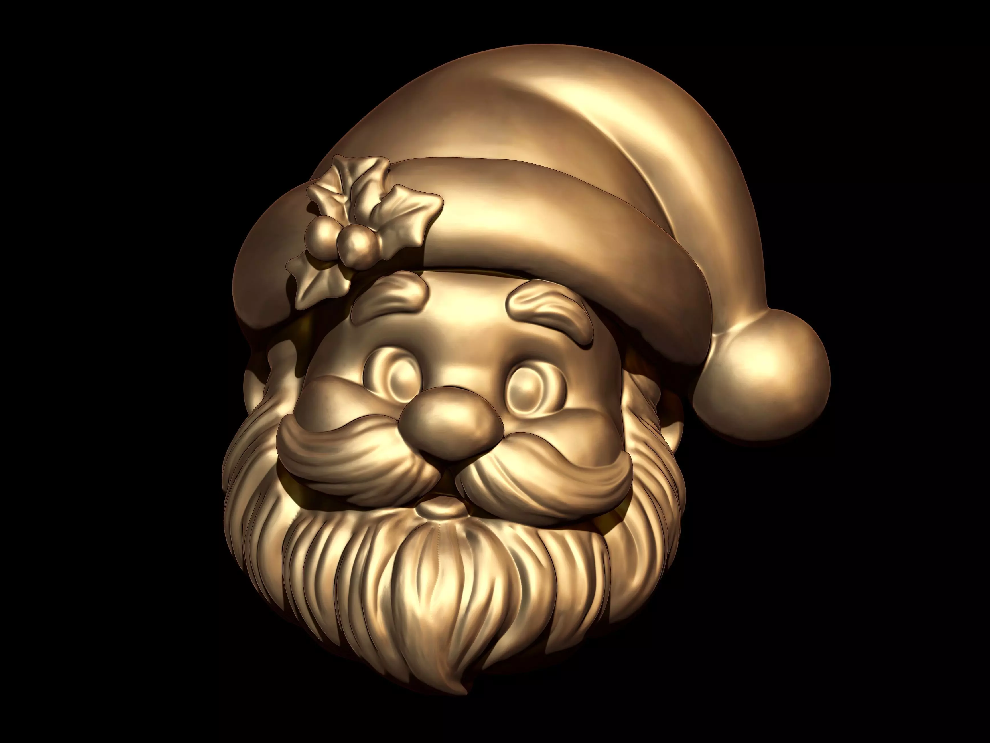 Santa Claus Face 3D print model_1