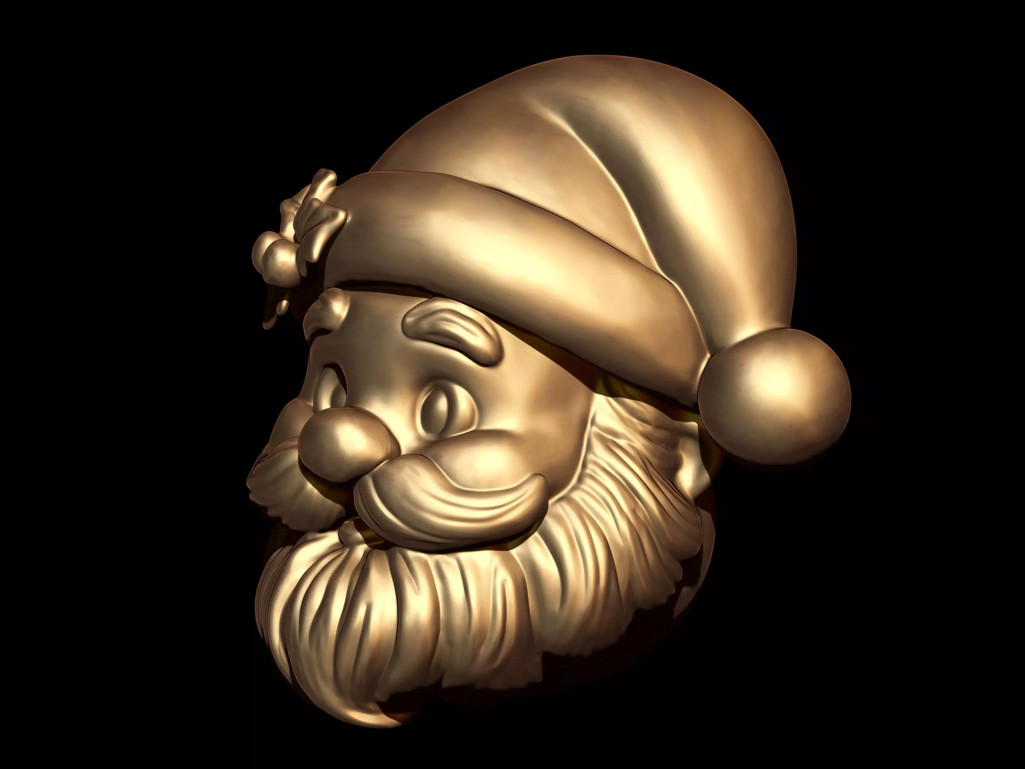Santa Claus Face 3D print model_2