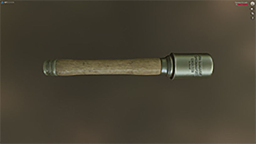 German Handgrenade WW2 Low-poly 3D model_1