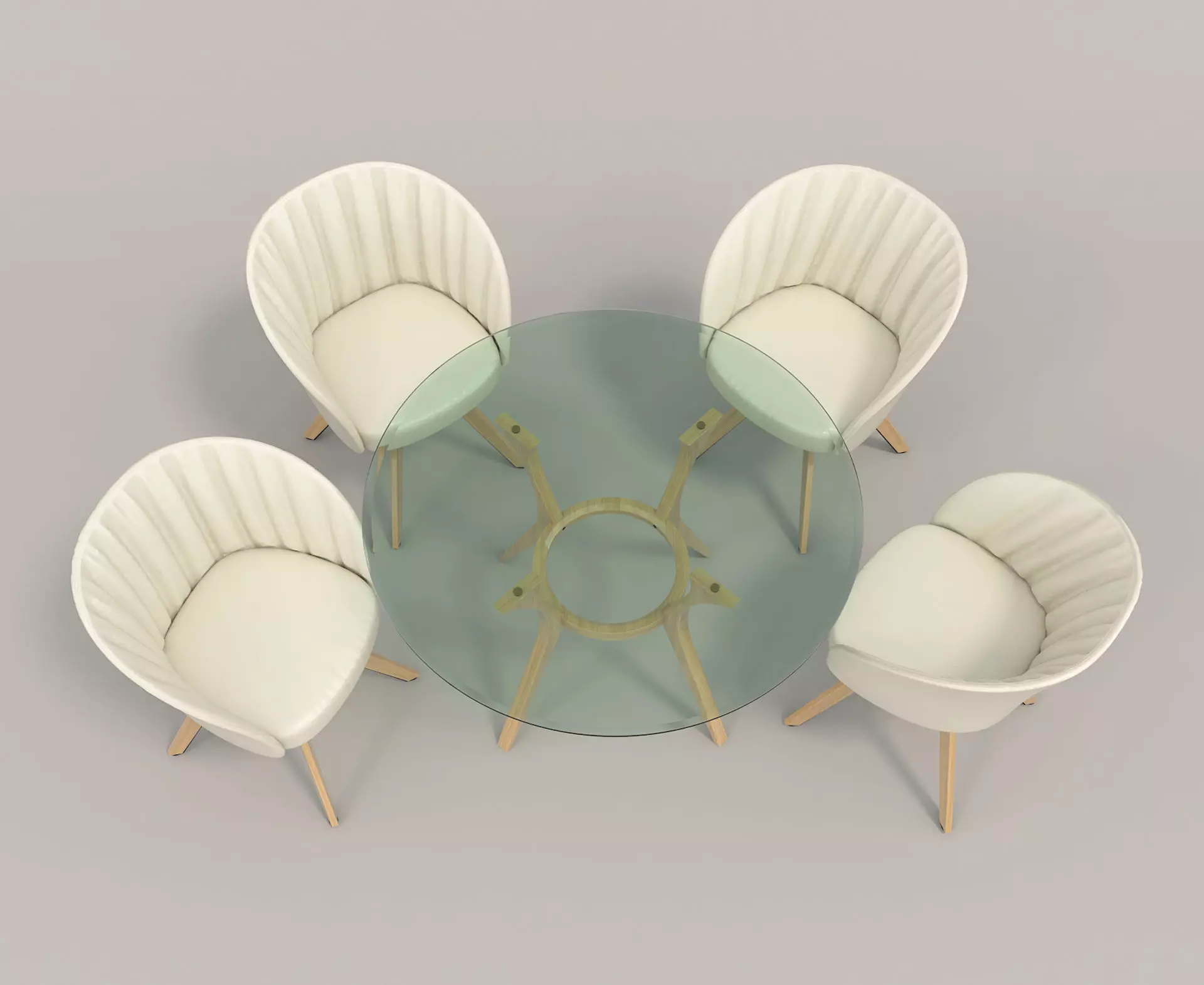 Modern Table and Chair Set 4 3D model_2