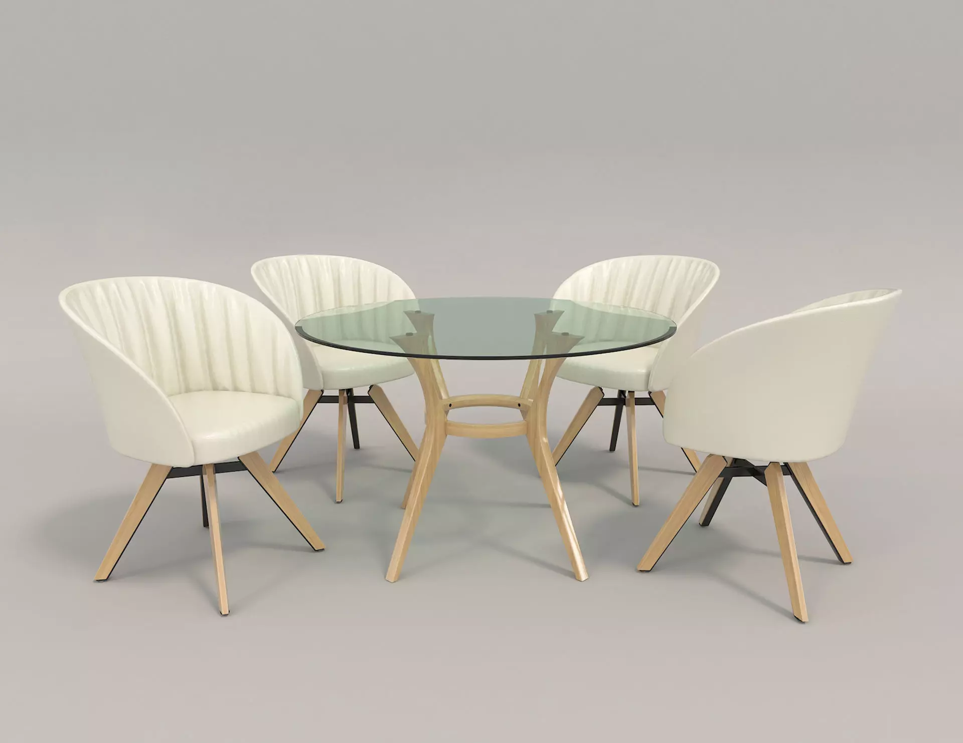Modern Table and Chair Set 4 3D model_0