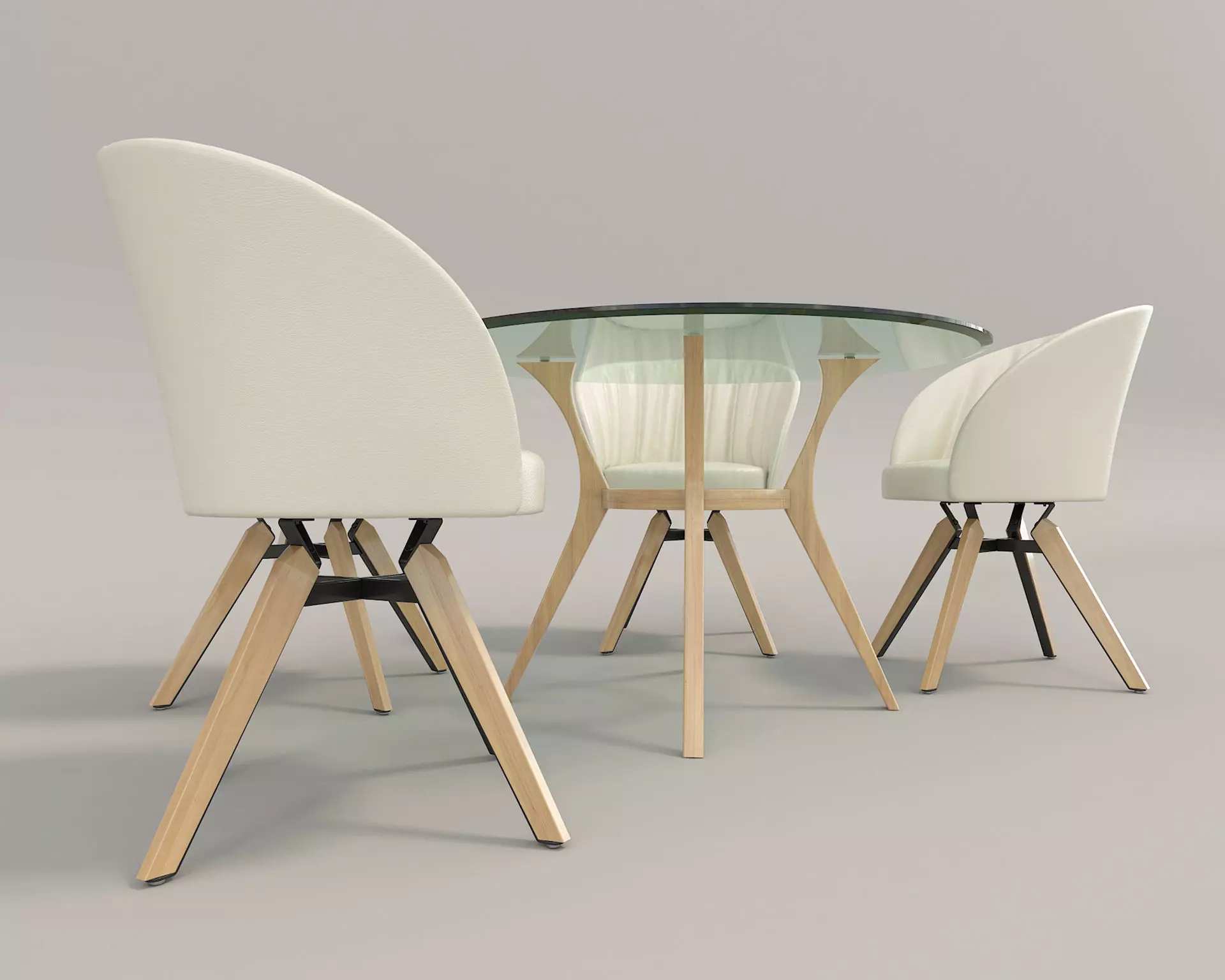 Modern Table and Chair Set 4 3D model_3