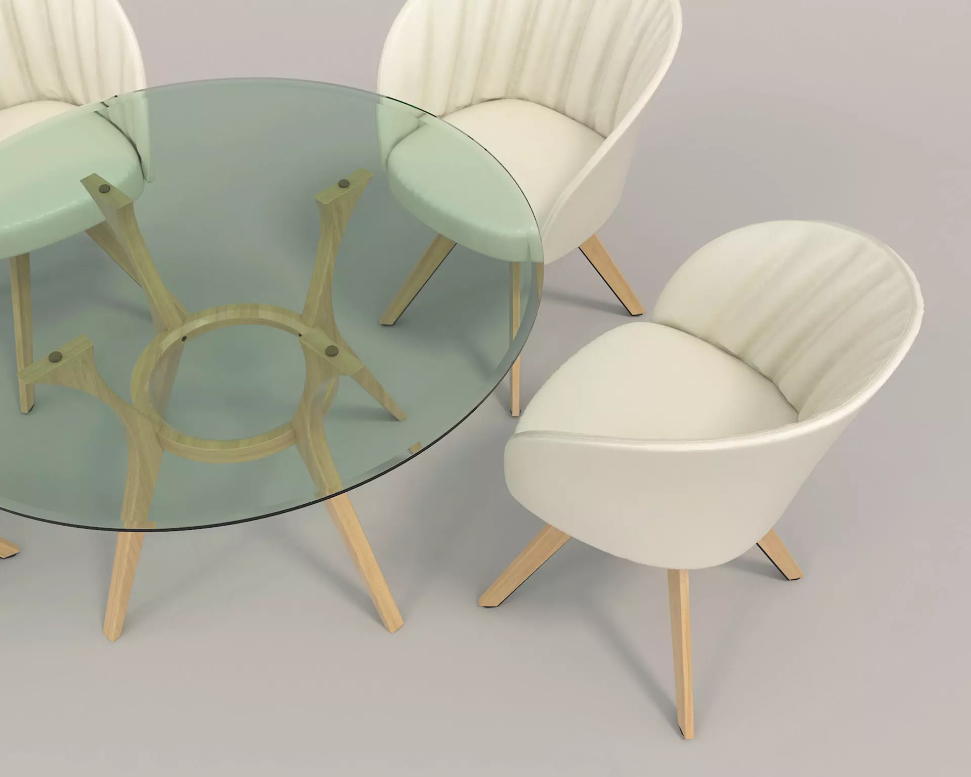 Modern Table and Chair Set 4 3D model_4