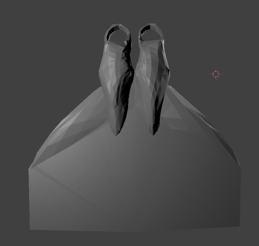 Low Poly monofin model pair of shoes Low-poly 3D model_0