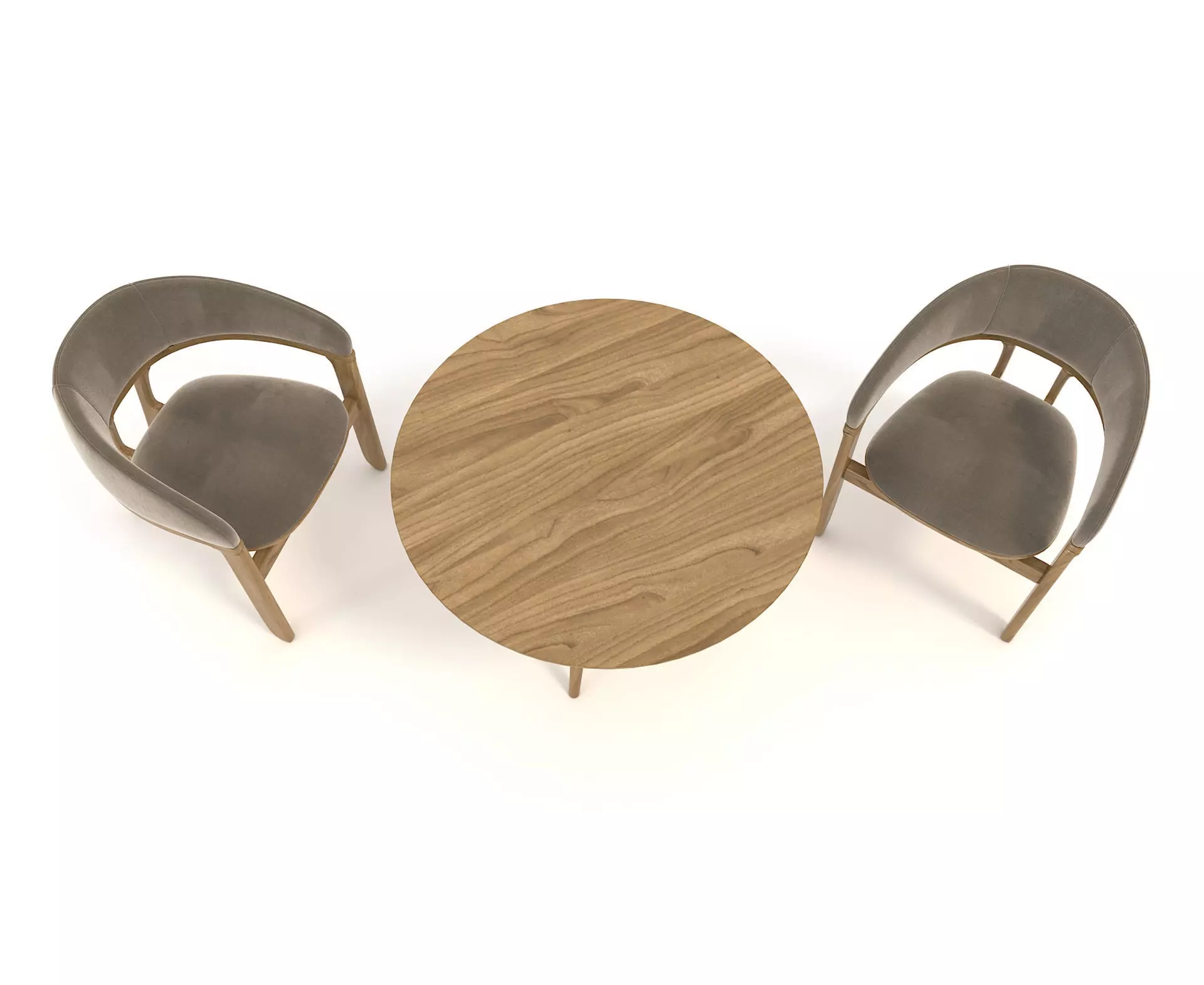 Modern Table and Chair Set 5 3D model_2