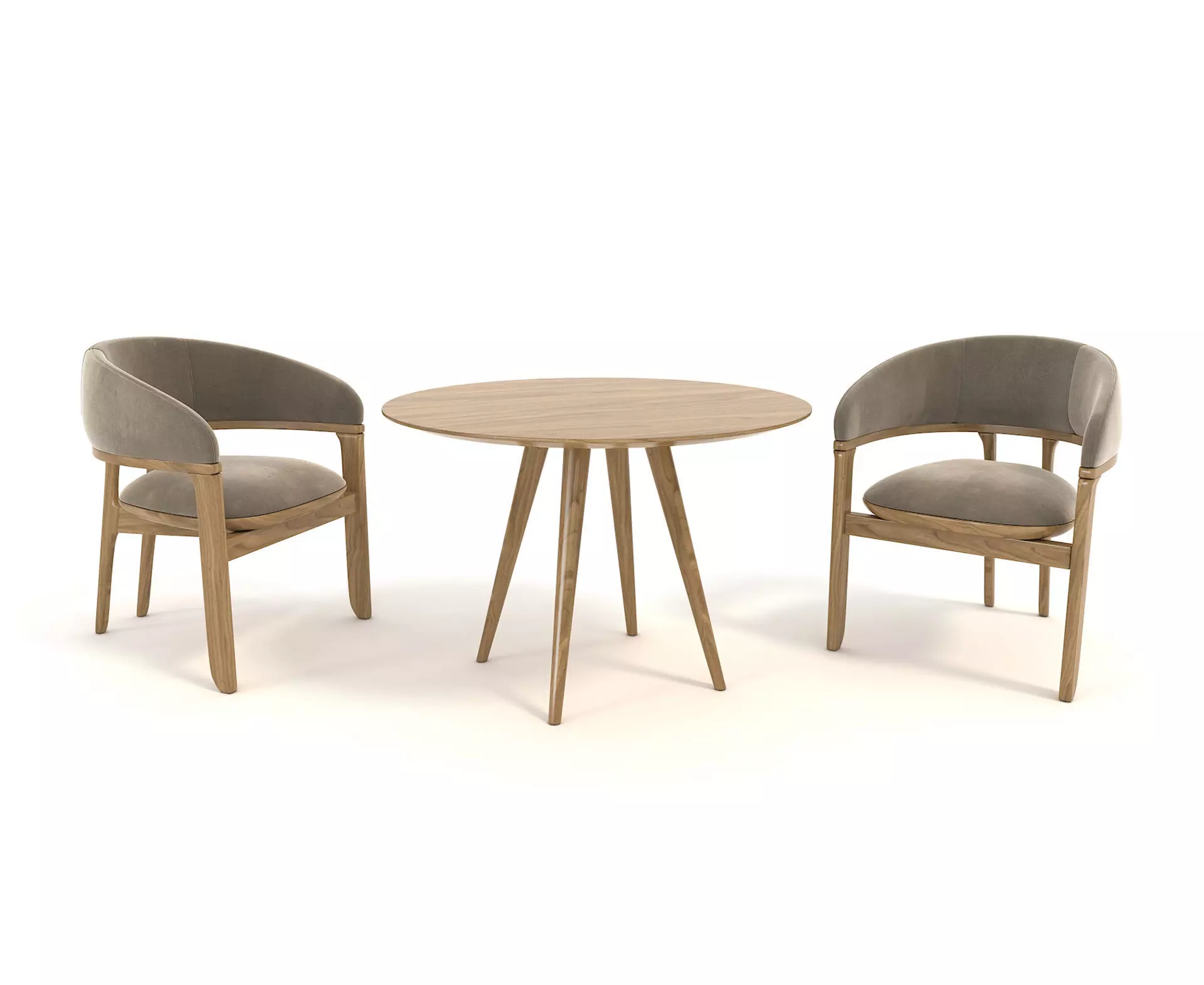 Modern Table and Chair Set 5 3D model_0
