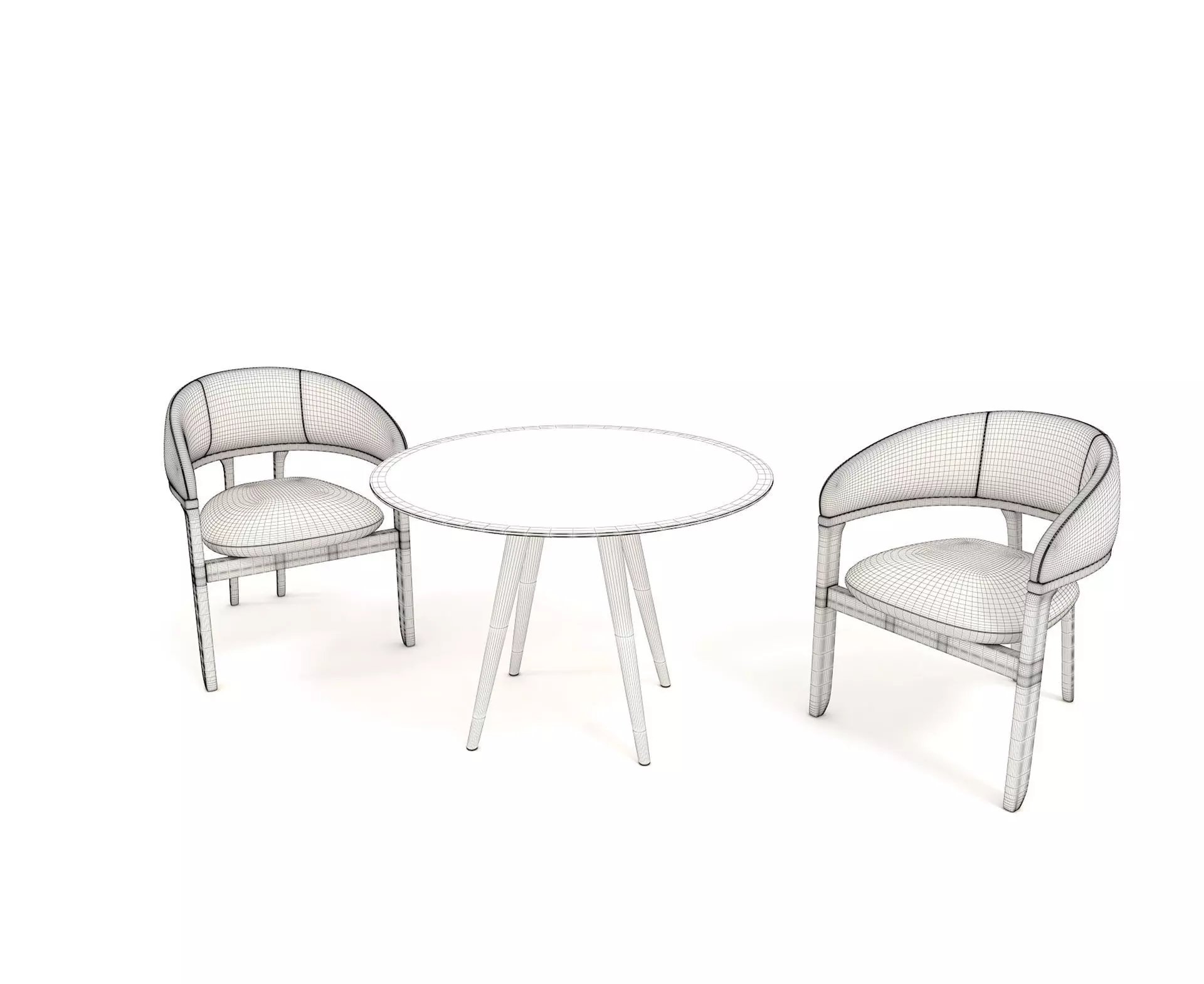 Modern Table and Chair Set 5 3D model_7
