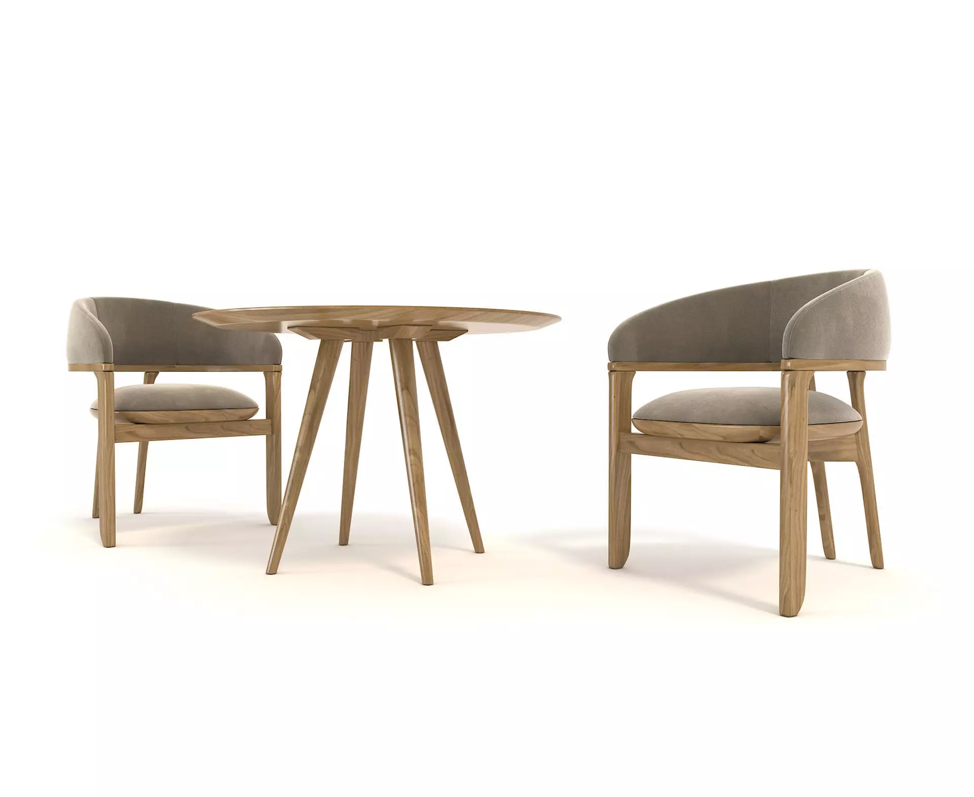 Modern Table and Chair Set 5 3D model_1