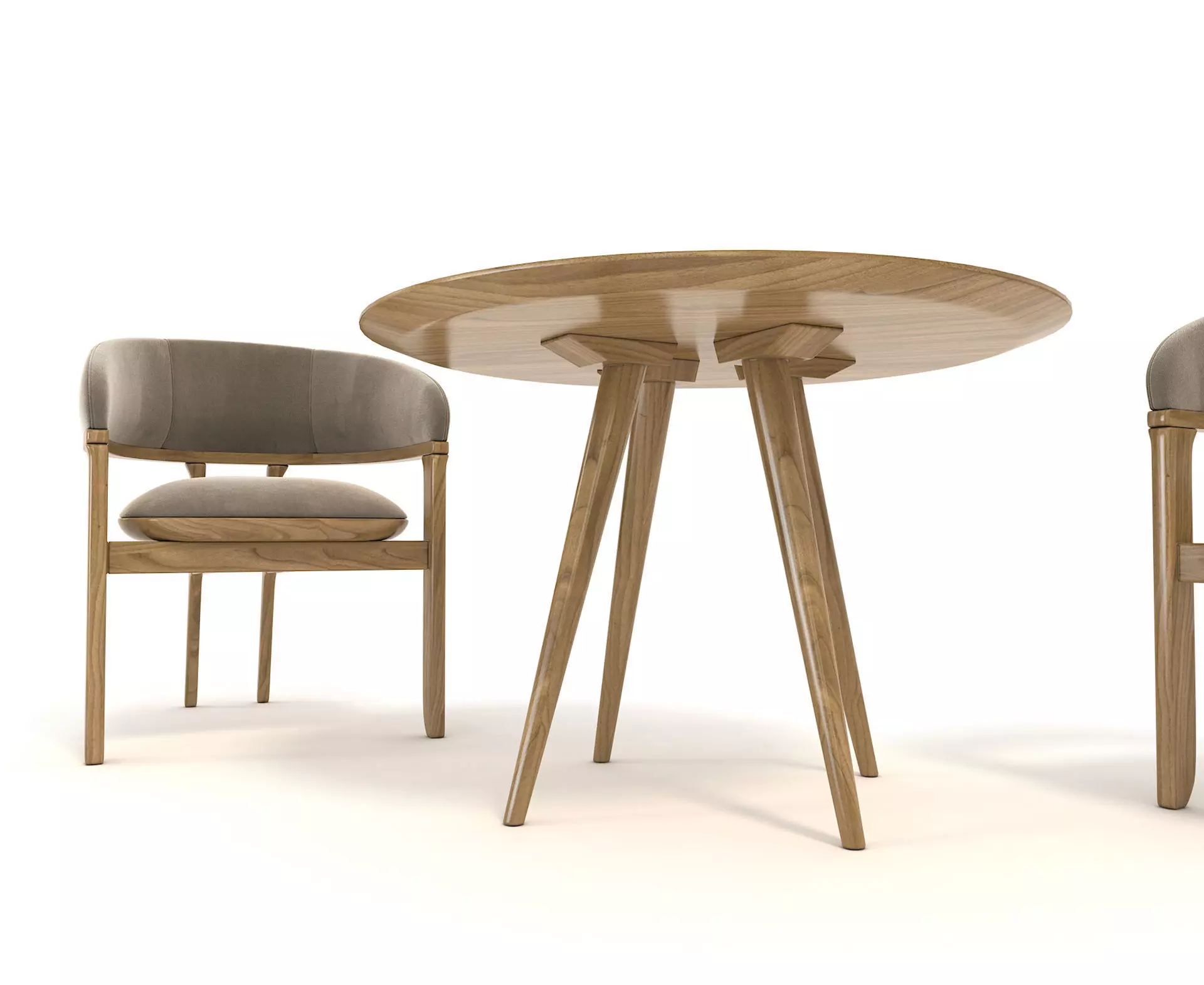 Modern Table and Chair Set 5 3D model_4