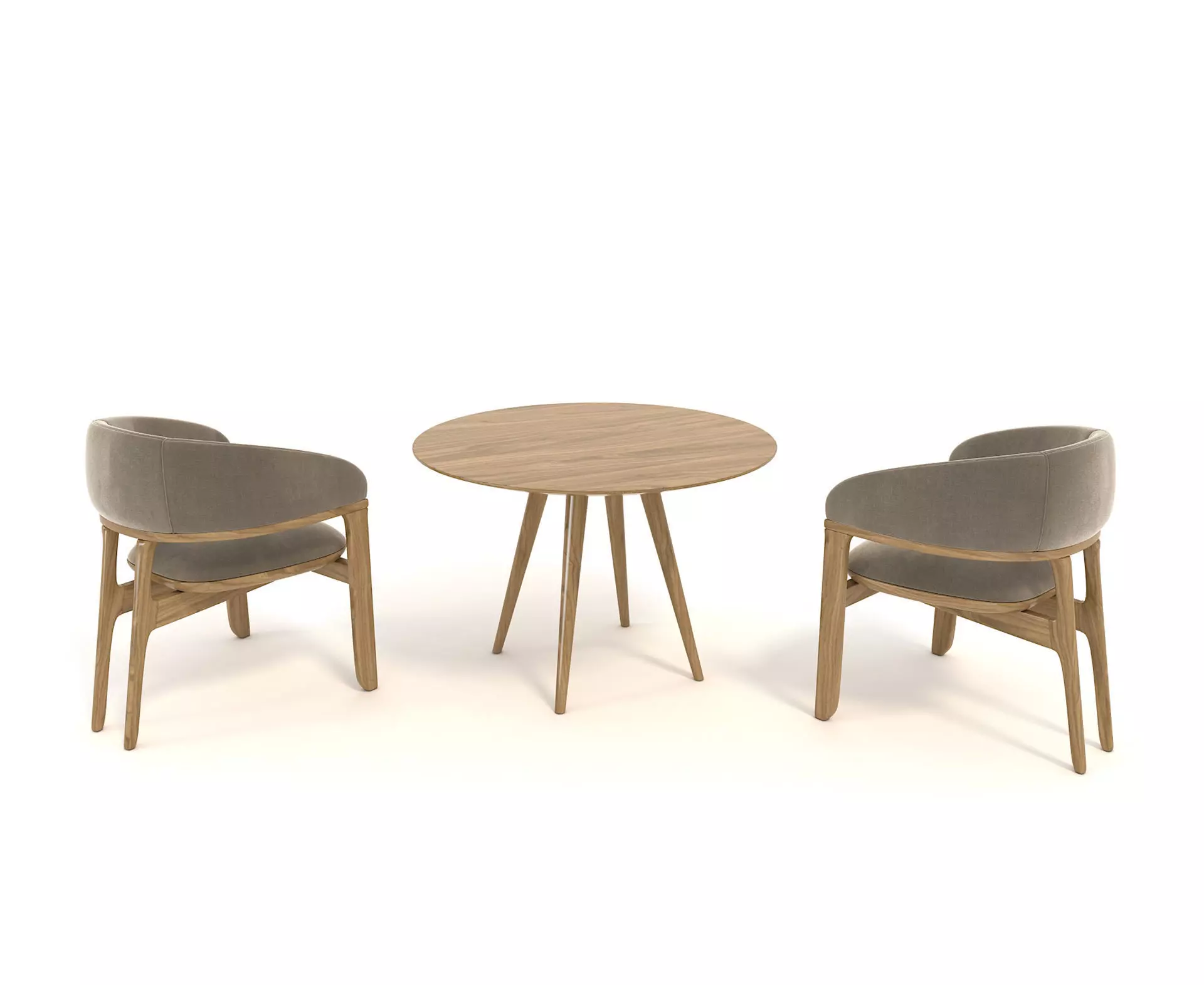 Modern Table and Chair Set 5 3D model_3