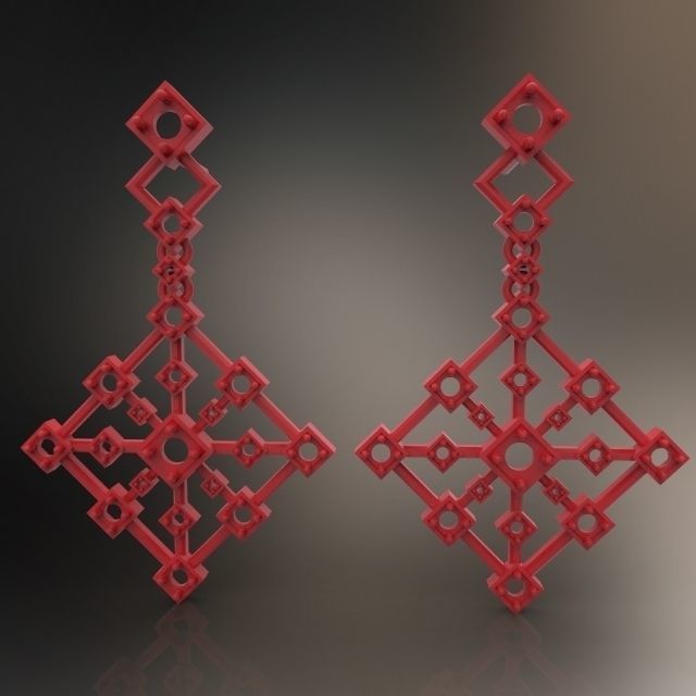 EARRING ART DECO 3D print model_5