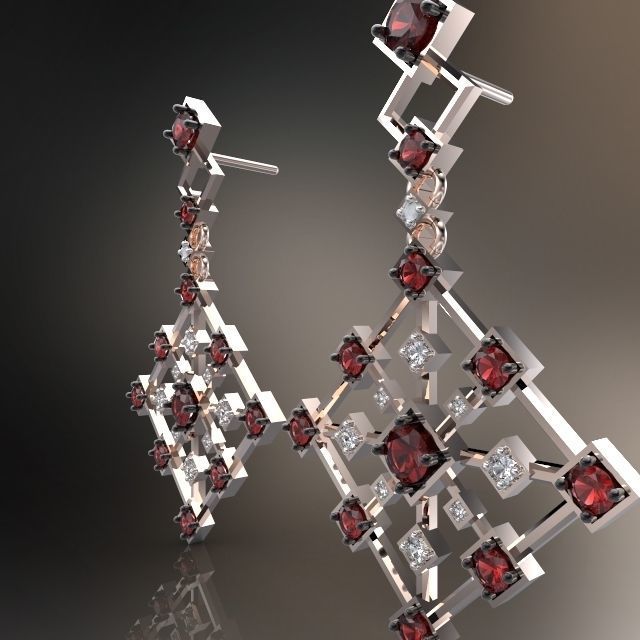 EARRING ART DECO 3D print model_3