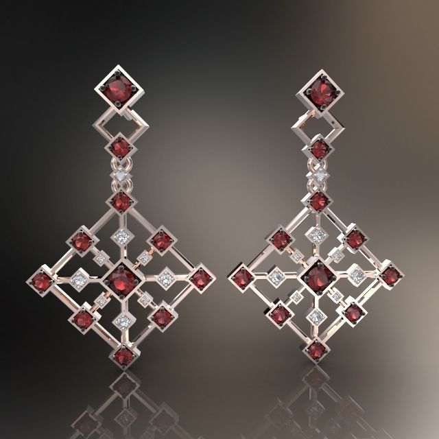 EARRING ART DECO 3D print model_1