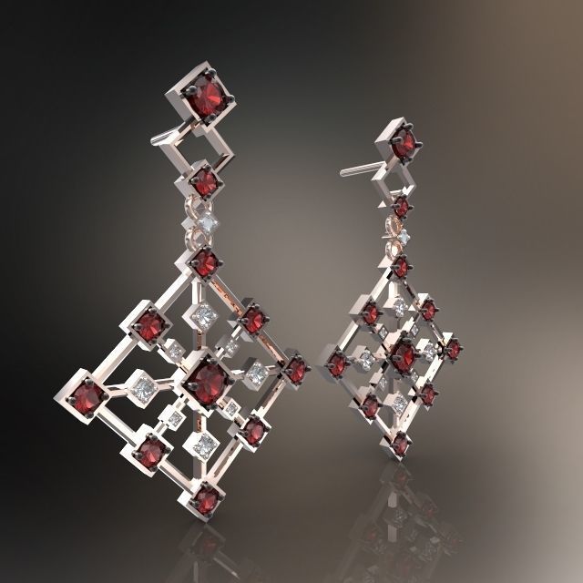 EARRING ART DECO 3D print model_2