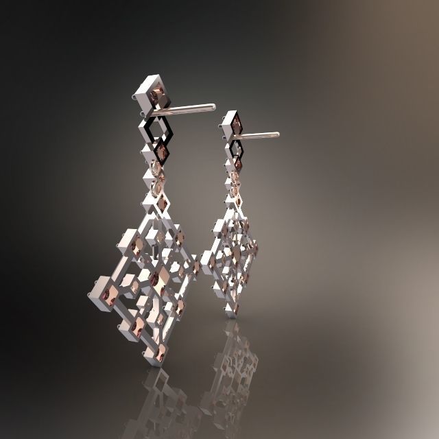 EARRING ART DECO 3D print model_4