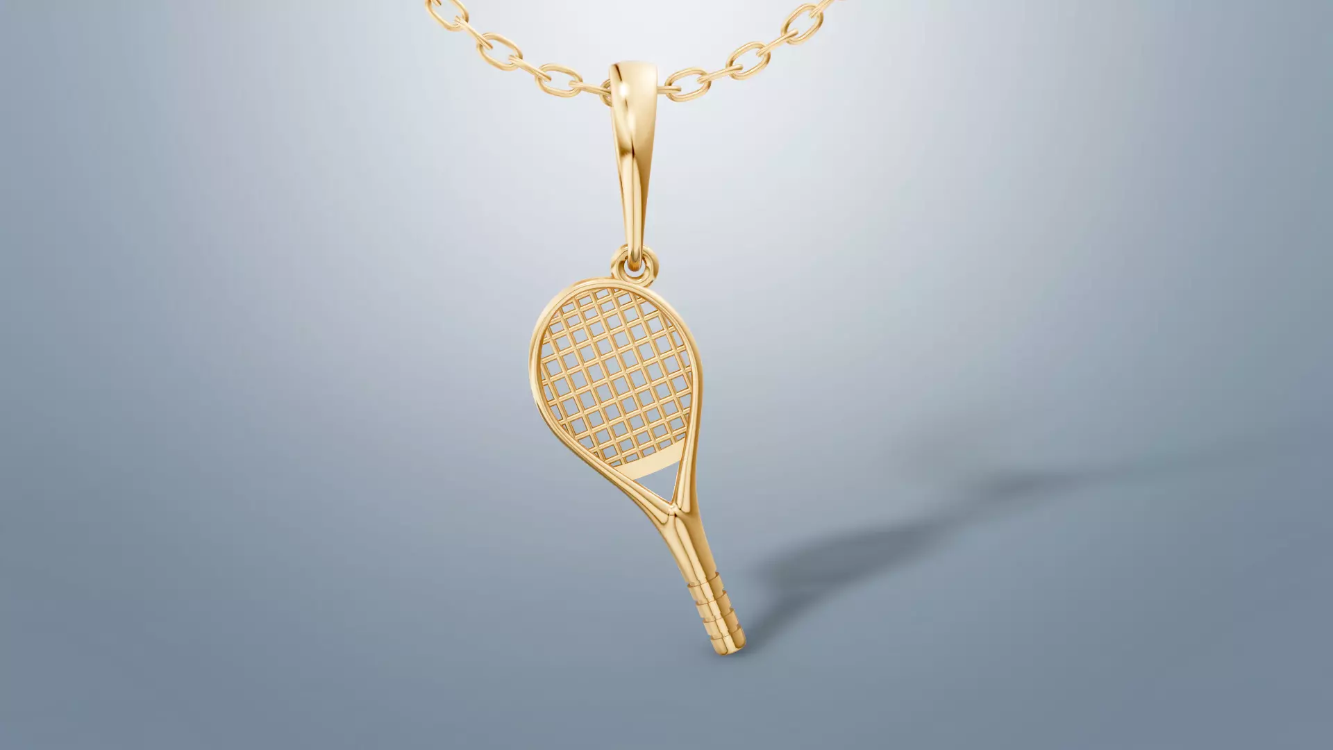 Tennis racket Pendant 3D print model_2