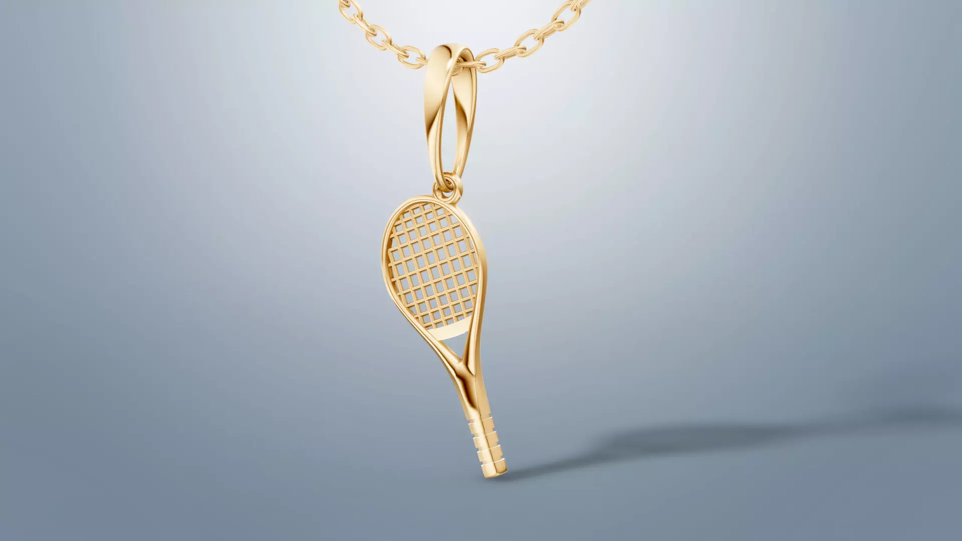 Tennis racket Pendant 3D print model_0