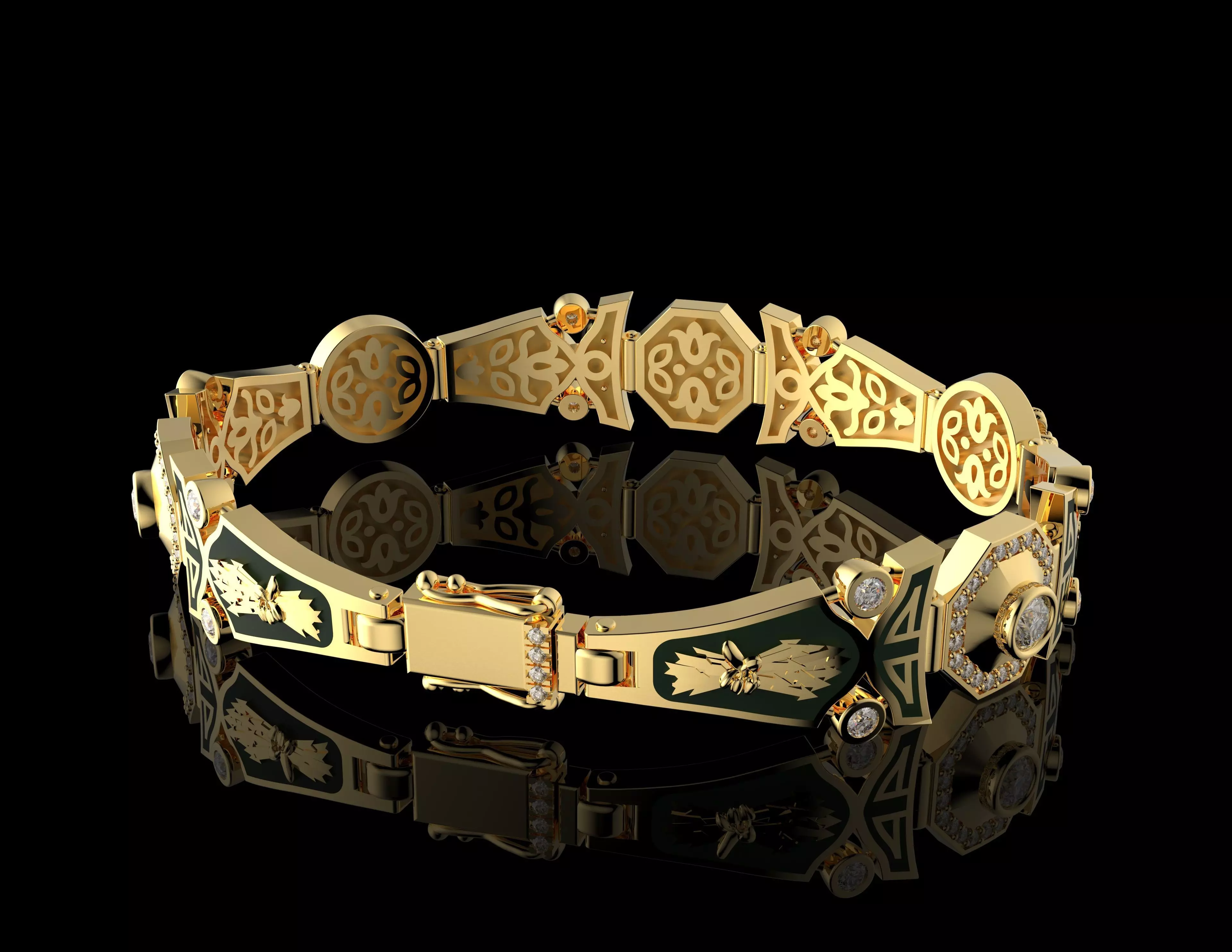 Golden Tiger Power Bracelet Luxury Gold Jewelry 3D print model_8