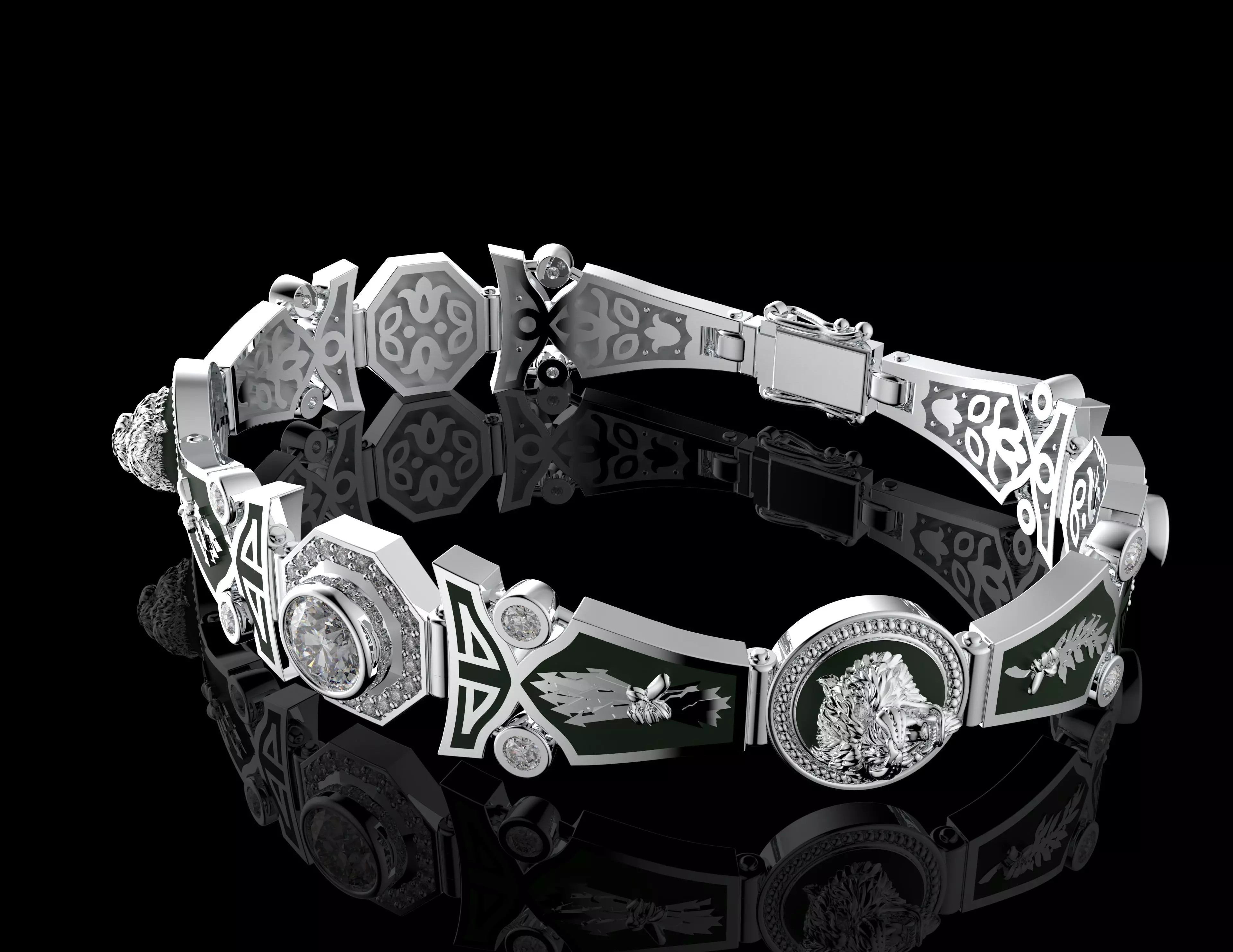 Golden Tiger Power Bracelet Luxury Gold Jewelry 3D print model_12