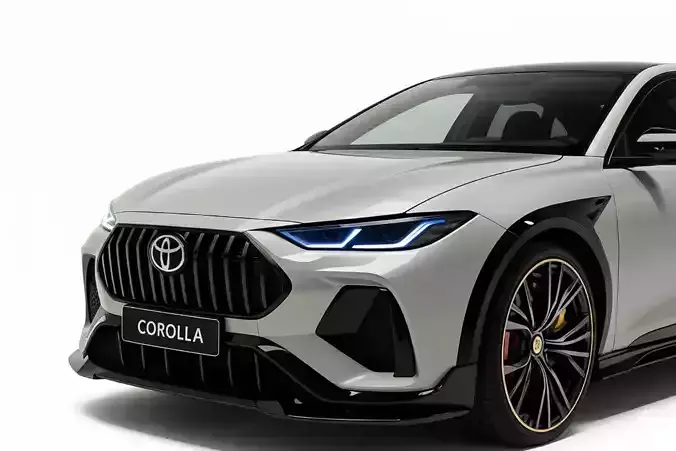 Compact Crossover Sedan Concept Toyota Corolla Themed Low-poly 3D model 2