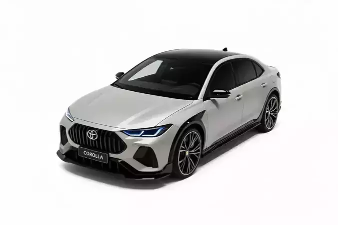 Compact Crossover Sedan Concept Toyota Corolla Themed Low-poly 3D model 6