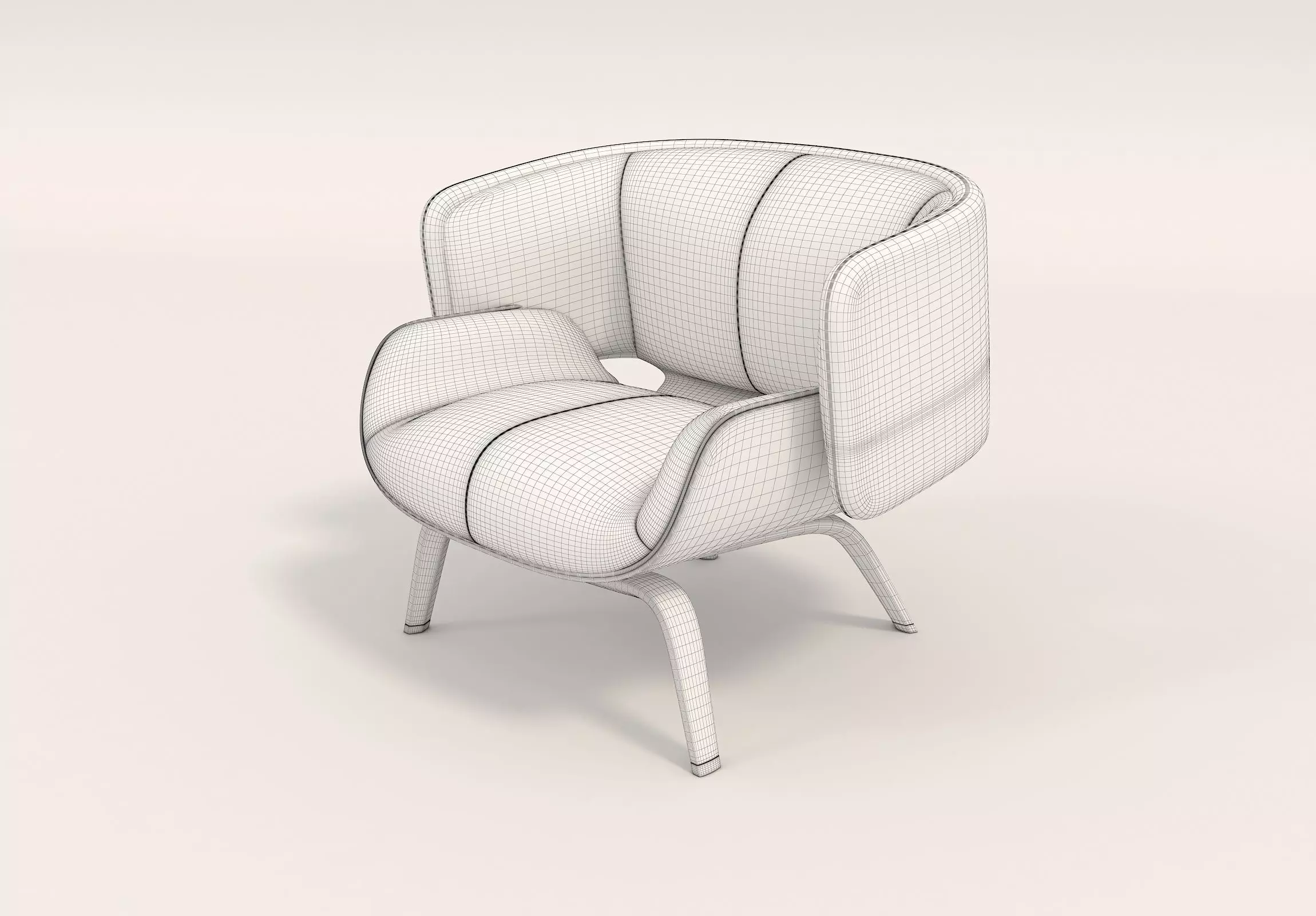 Modern Coffee Table and Armchair Set 8 3D model_9