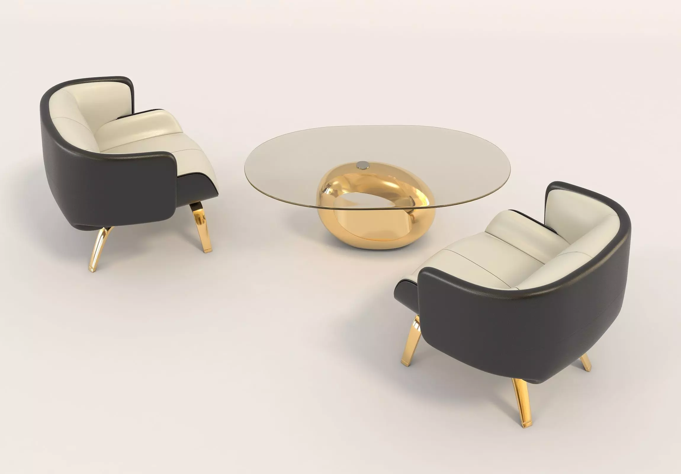 Modern Coffee Table and Armchair Set 8 3D model_3