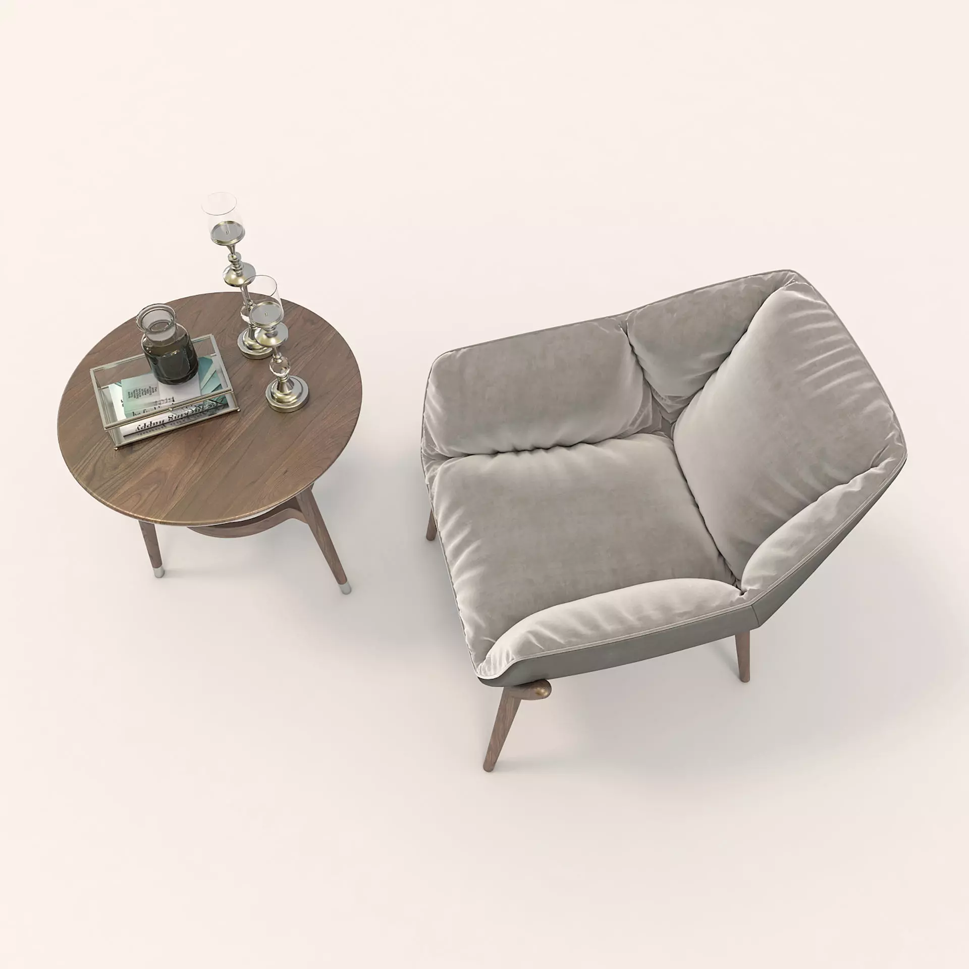 Modern Coffee Table and Armchair Set 10 3D model_4