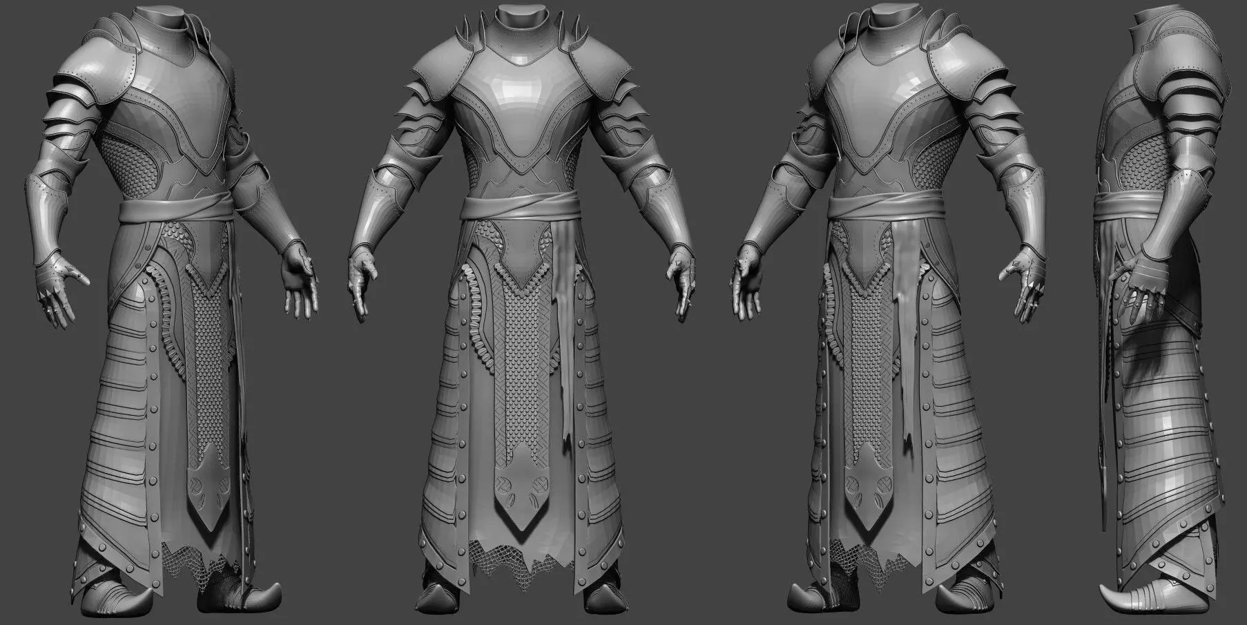 Fully Armored Body Low-poly 3D model_2