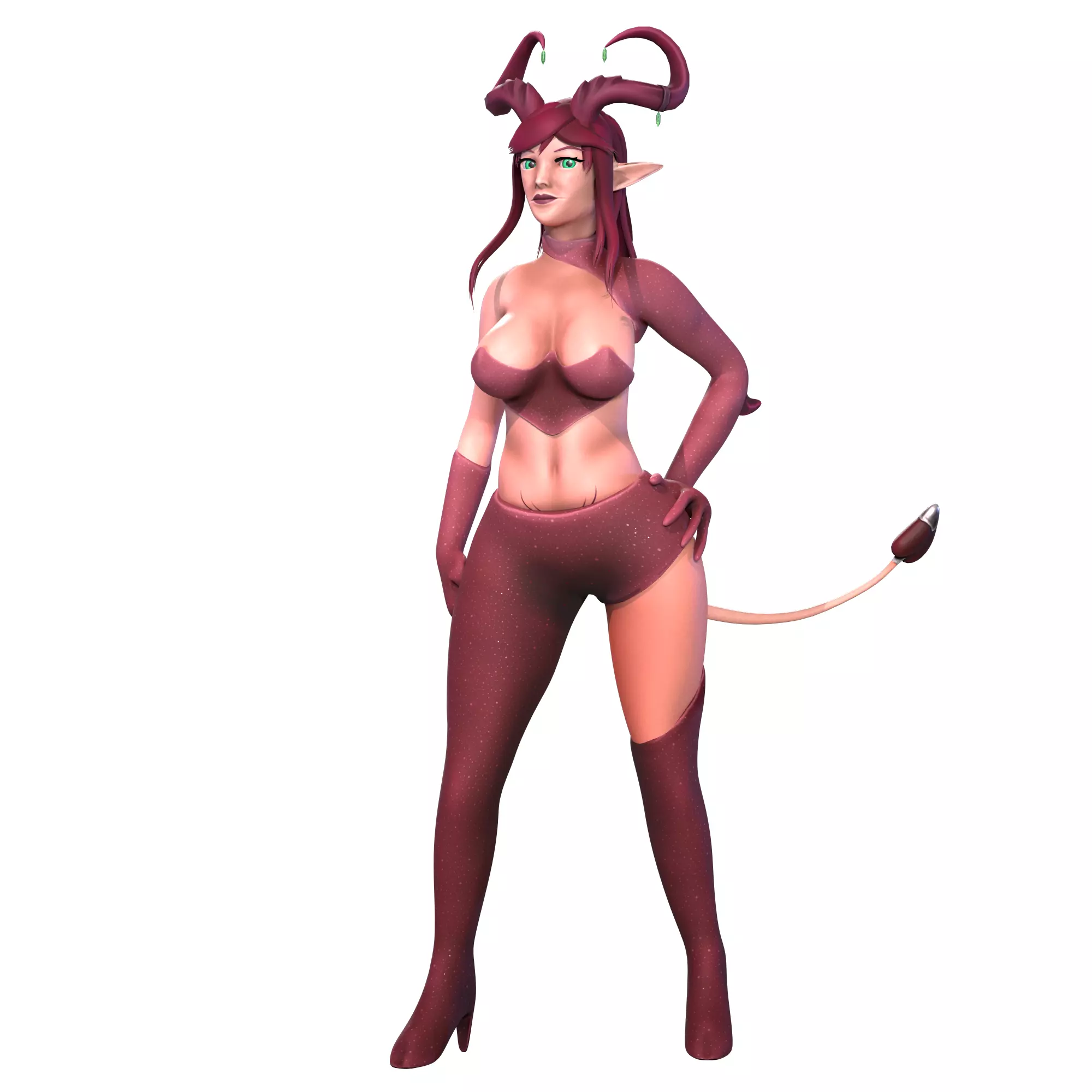 Succubus - 3D Character - VRChat-Ready Avatar Low-poly 3D model_8