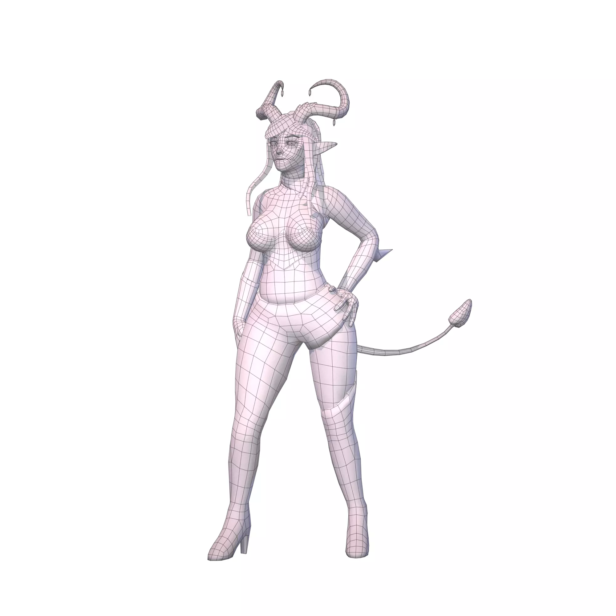Succubus - 3D Character - VRChat-Ready Avatar Low-poly 3D model_14