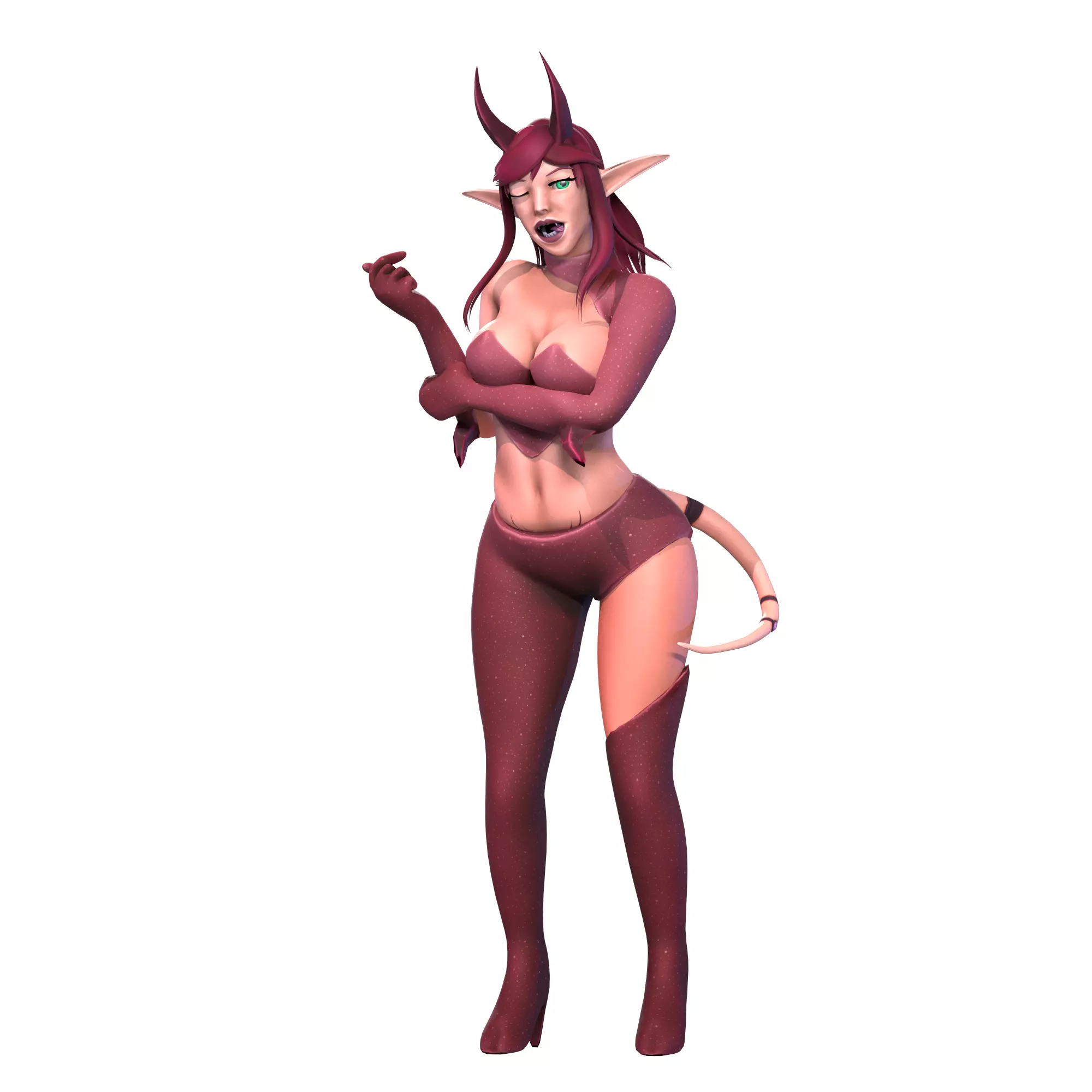 Succubus - 3D Character - VRChat-Ready Avatar Low-poly 3D model_9