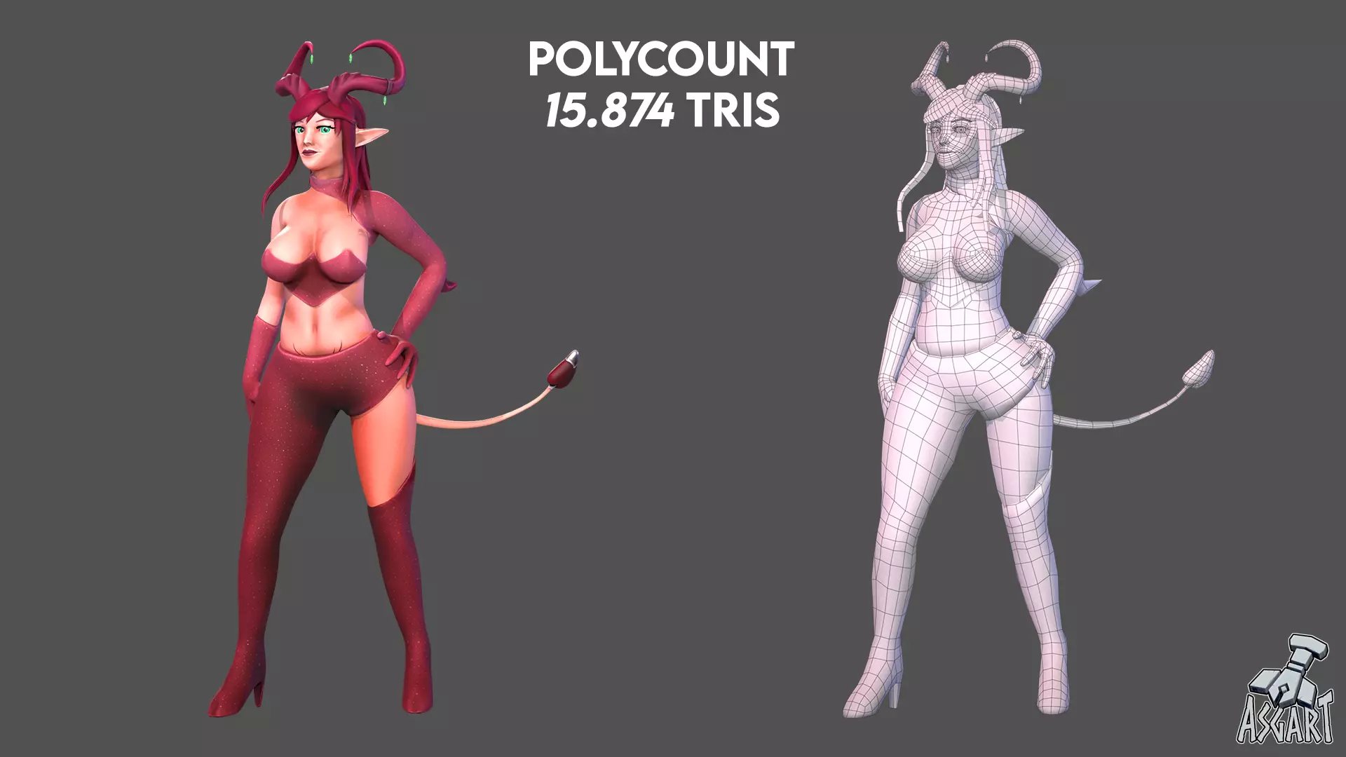 Succubus - 3D Character - VRChat-Ready Avatar Low-poly 3D model_3