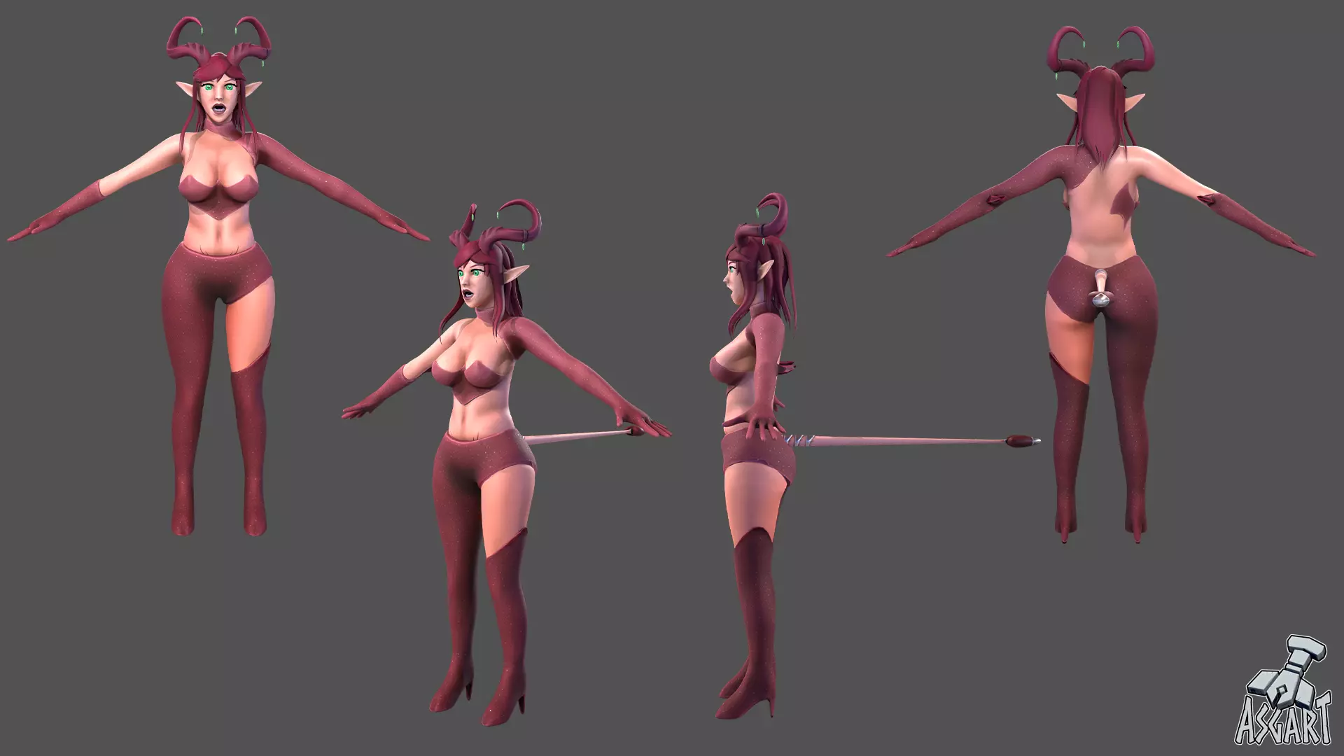 Succubus - 3D Character - VRChat-Ready Avatar Low-poly 3D model_2